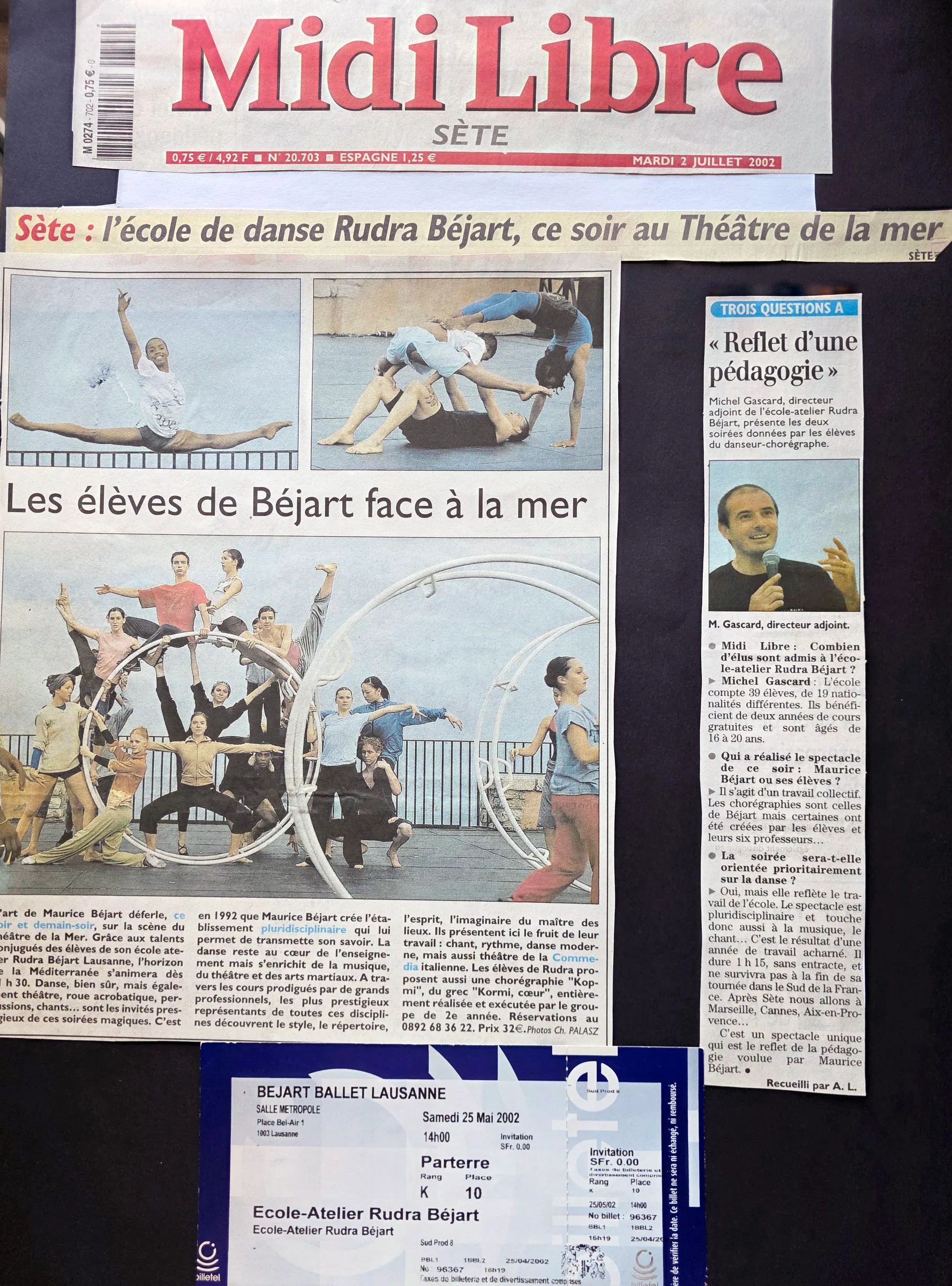 Les élèves de Béjart face à la mer, au Théâtre de la Mer de Sète