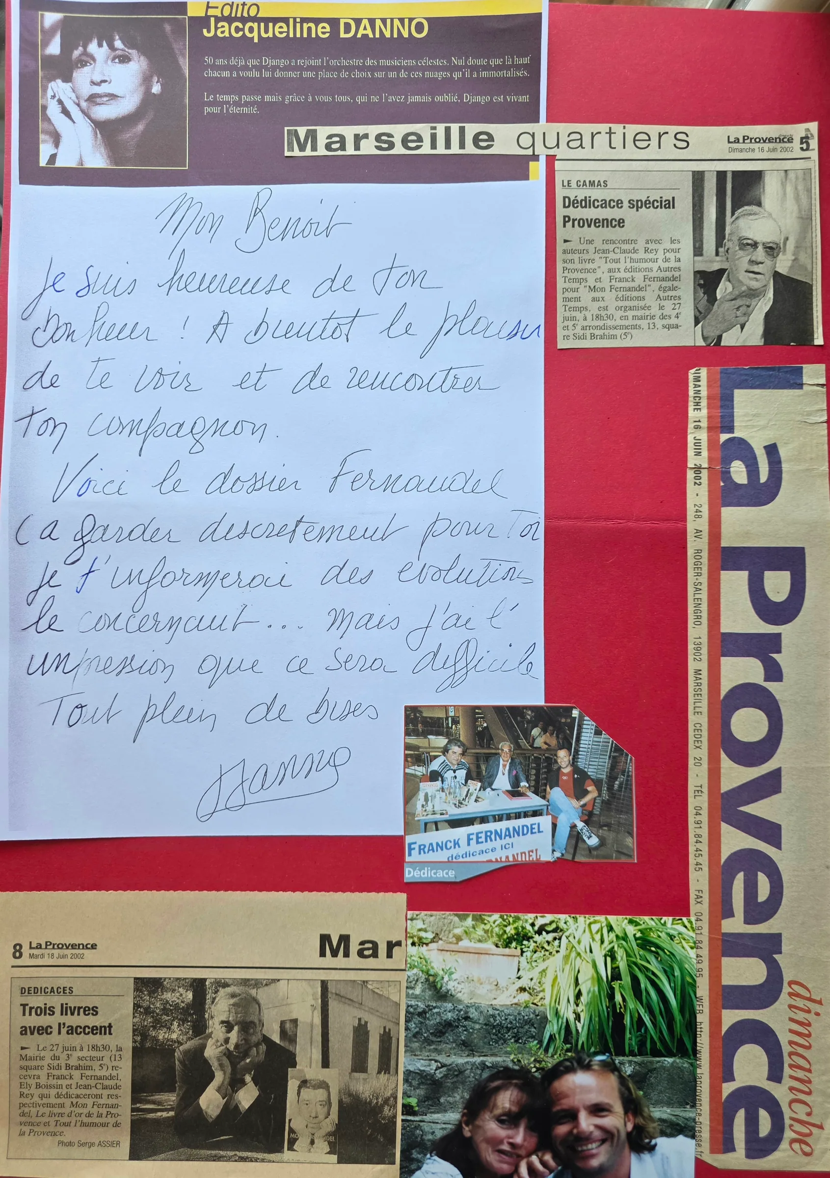 Dédicaces spécial Provence et lettre de Jacqueline Danno