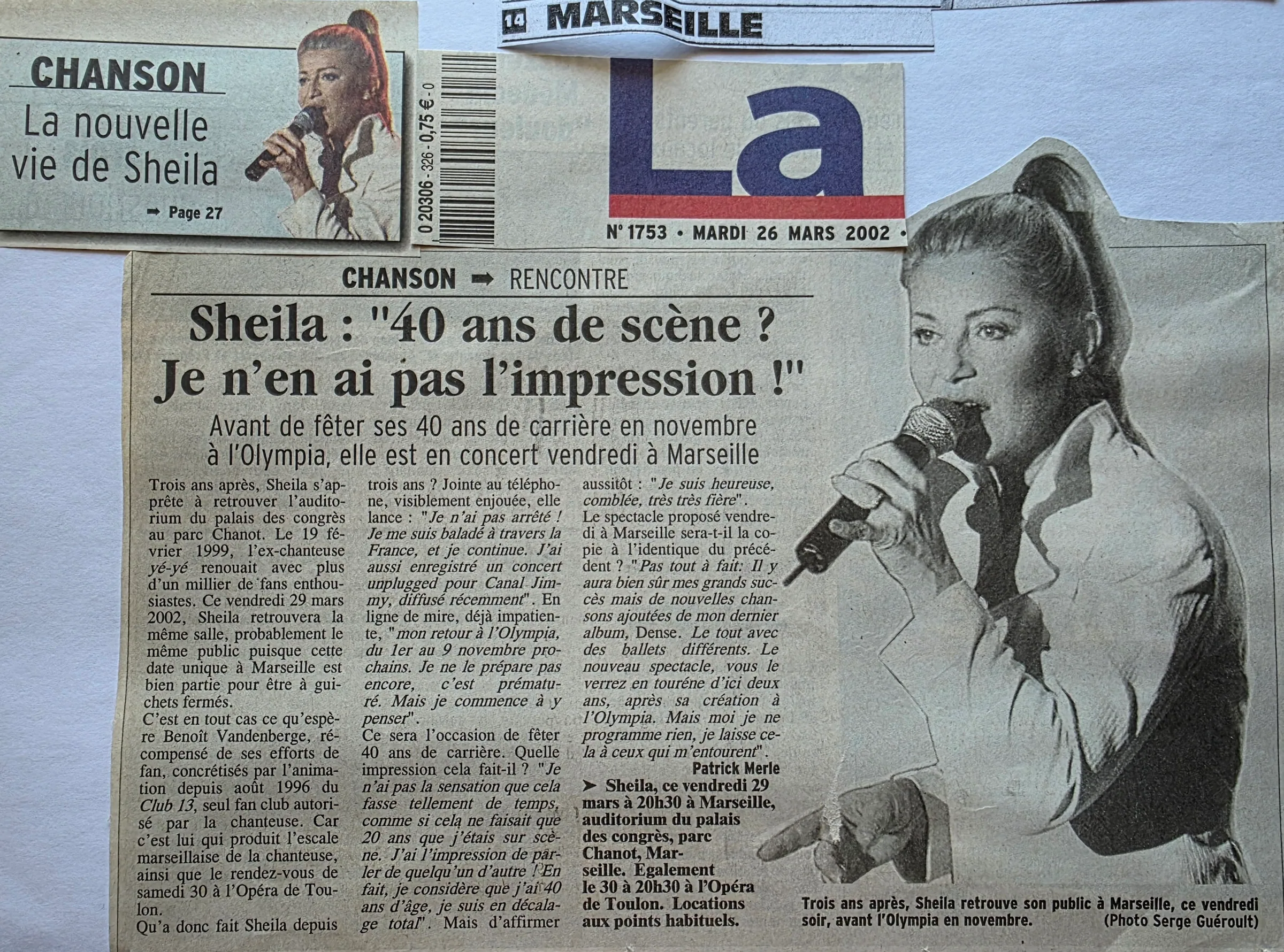 Sheila : « 40 ans de scène ? Je n'en ai pas l'impression ! »
