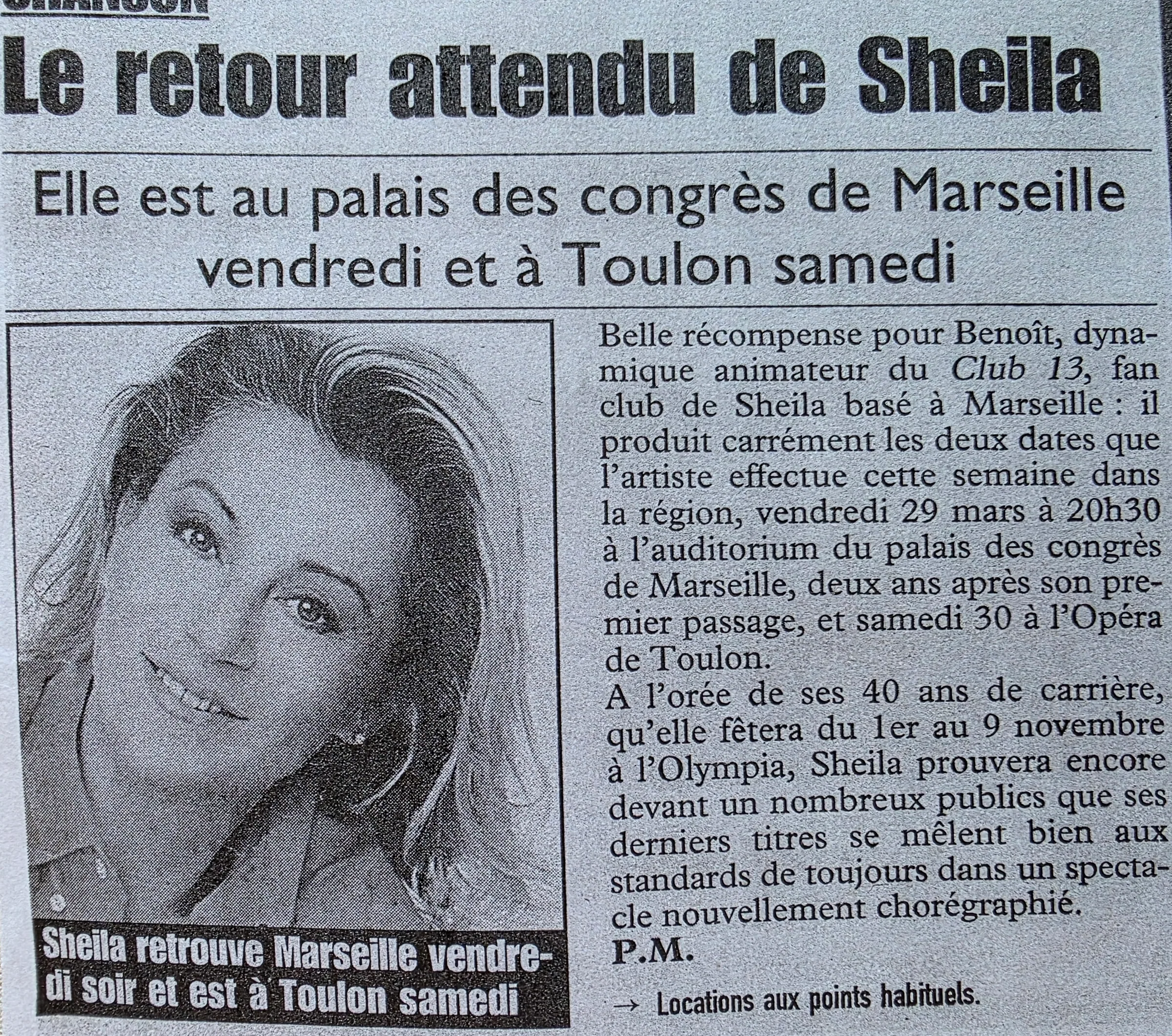 Le retour attendu de Sheila, produit par Benoît Vandenberge
