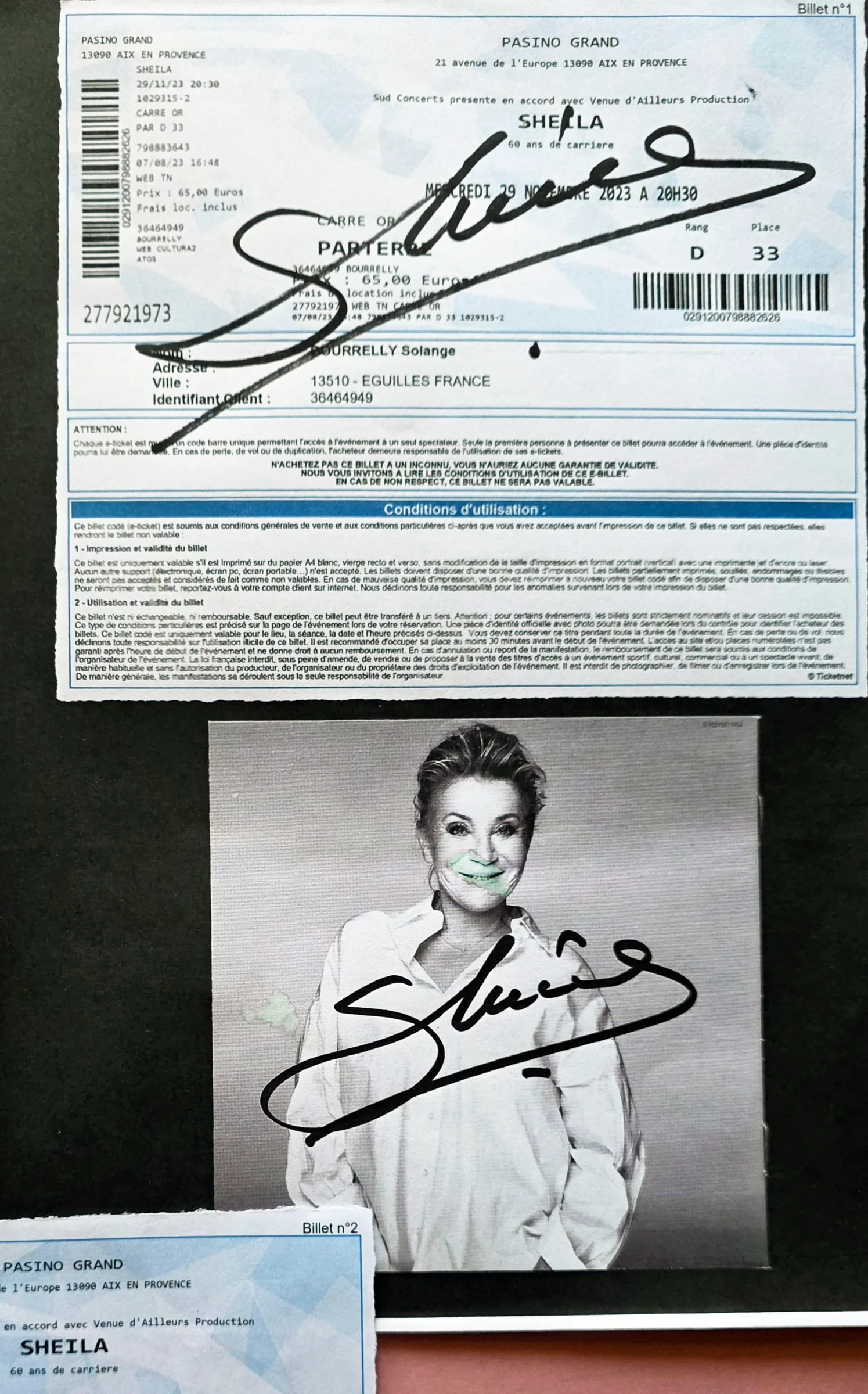 Billets et CD dédicacés du concert de Sheila au Pasino Grand