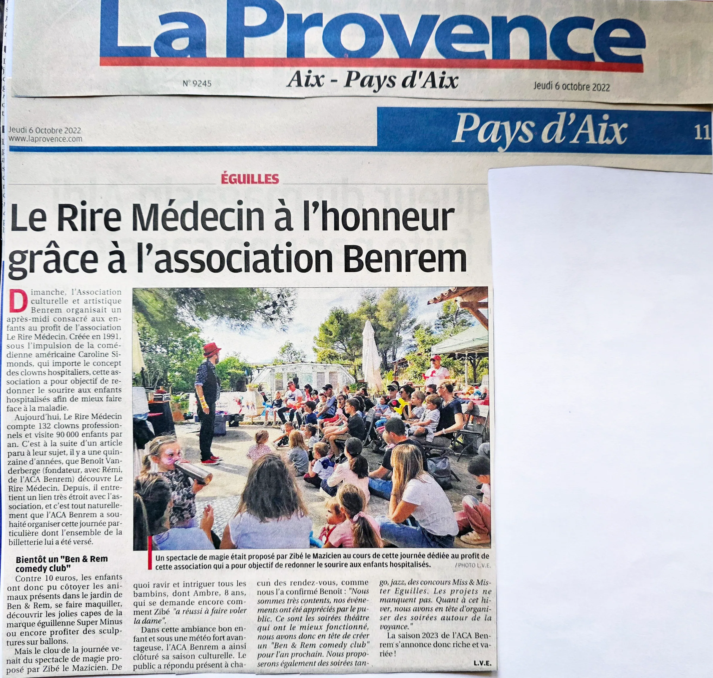 Le Rire Médecin à l'honneur grâce à l'association Benrem