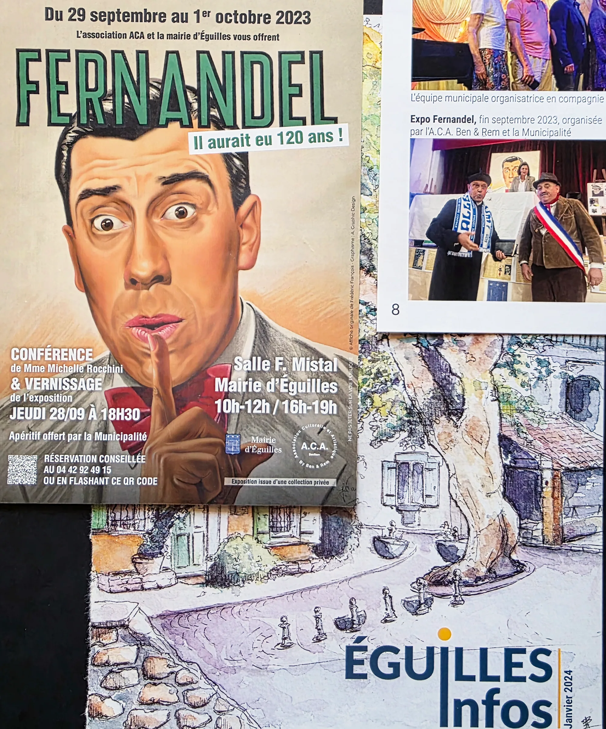 L'expo Fernandel dans Éguilles Infos janvier 2024
