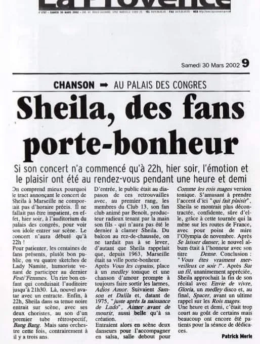 « Des fans porte-bonheur », La Provence, 2002