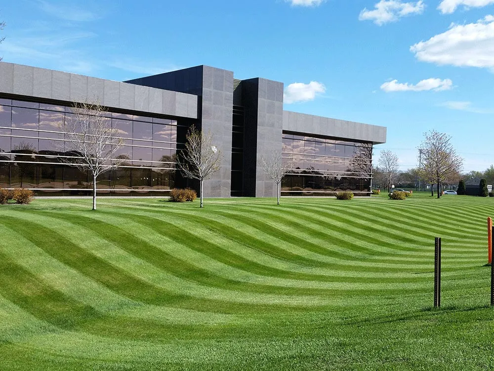 Professional commercial lawn mowing by In Season Landscaping in North Ridgeville, Ohio