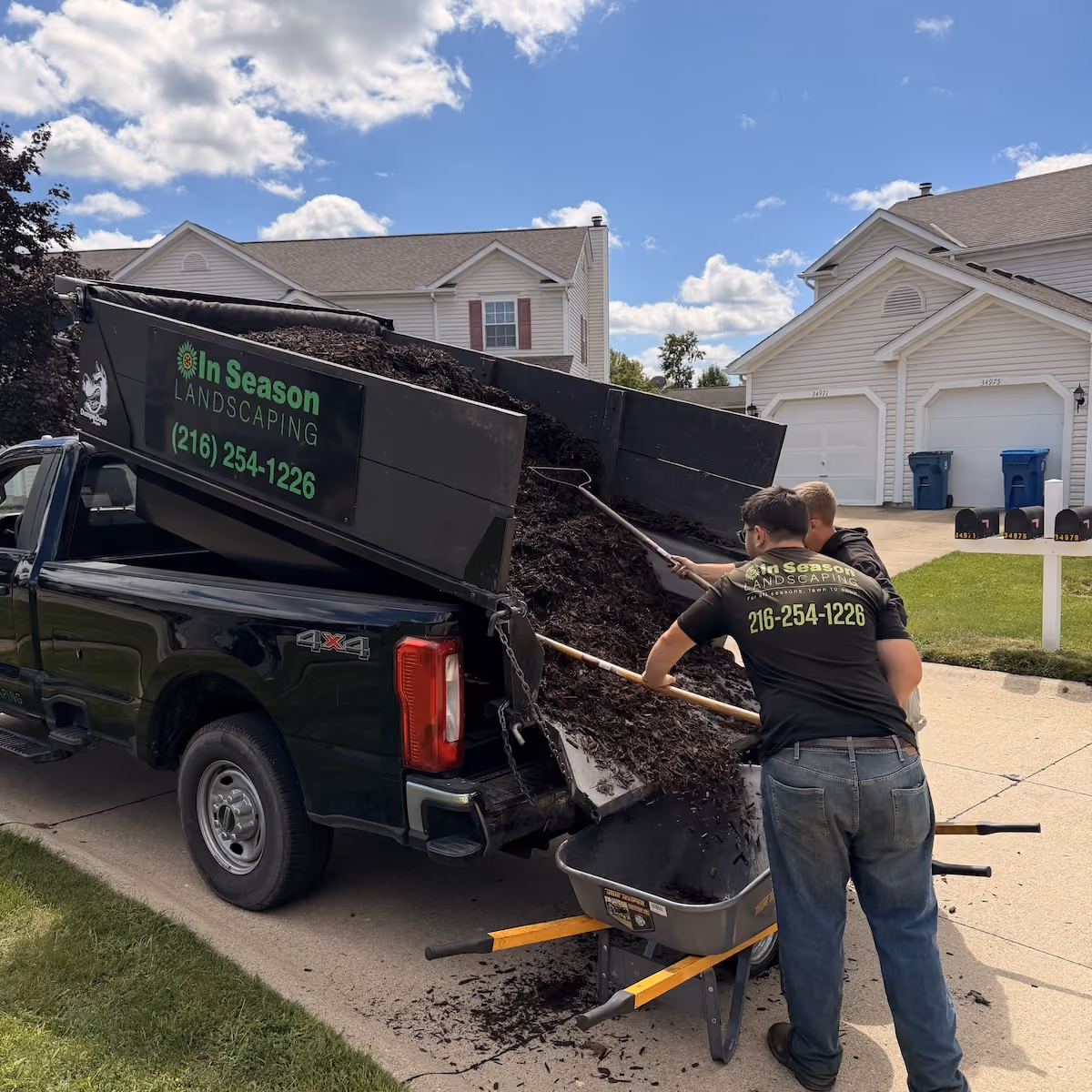 Professional mulch installation near me for clean, attractive landscape beds in North Ridgeville, Ohio