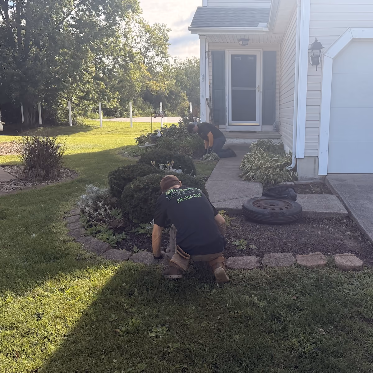 Residential landscaping improvements in Avon, Ohio