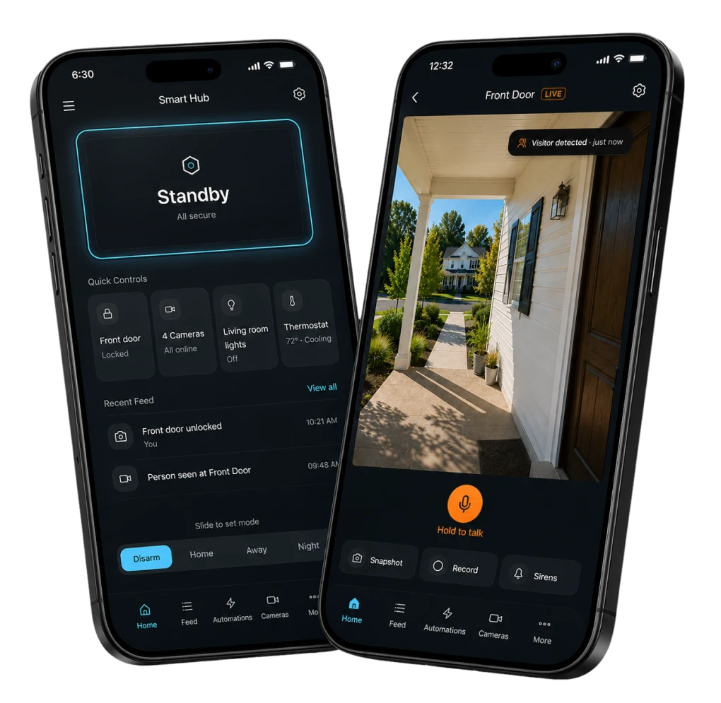 The control app running on a smartphone