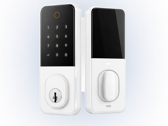 Smart lock installed on the front door