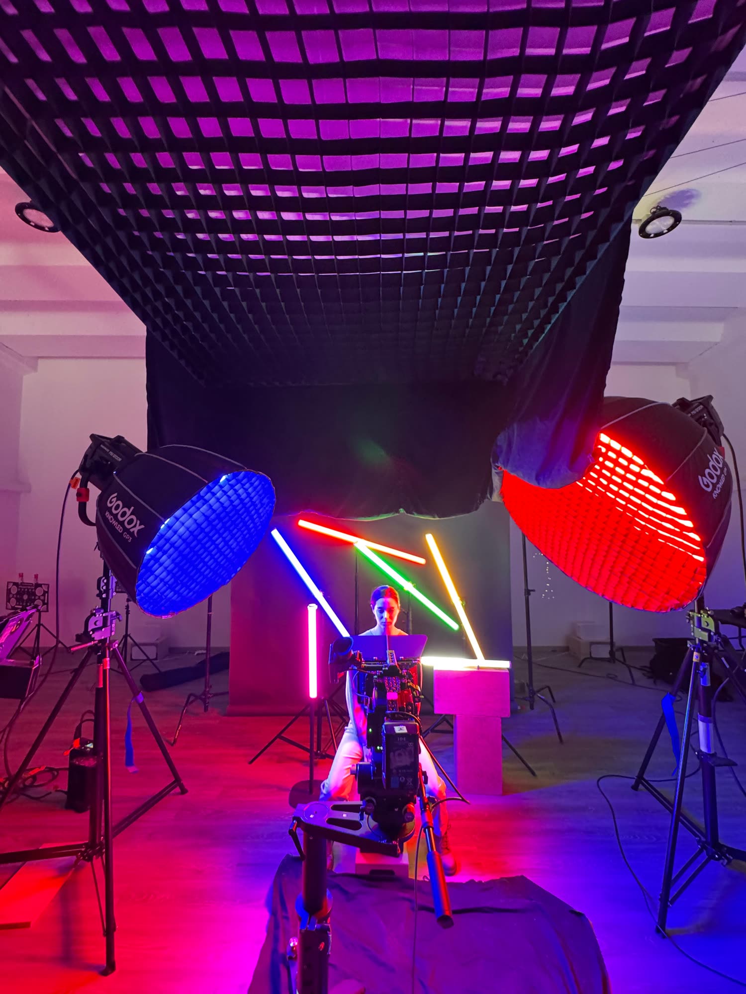 Luci a colori sul set