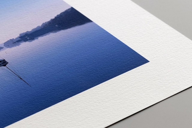 Corner of a print on textured cotton etching paper