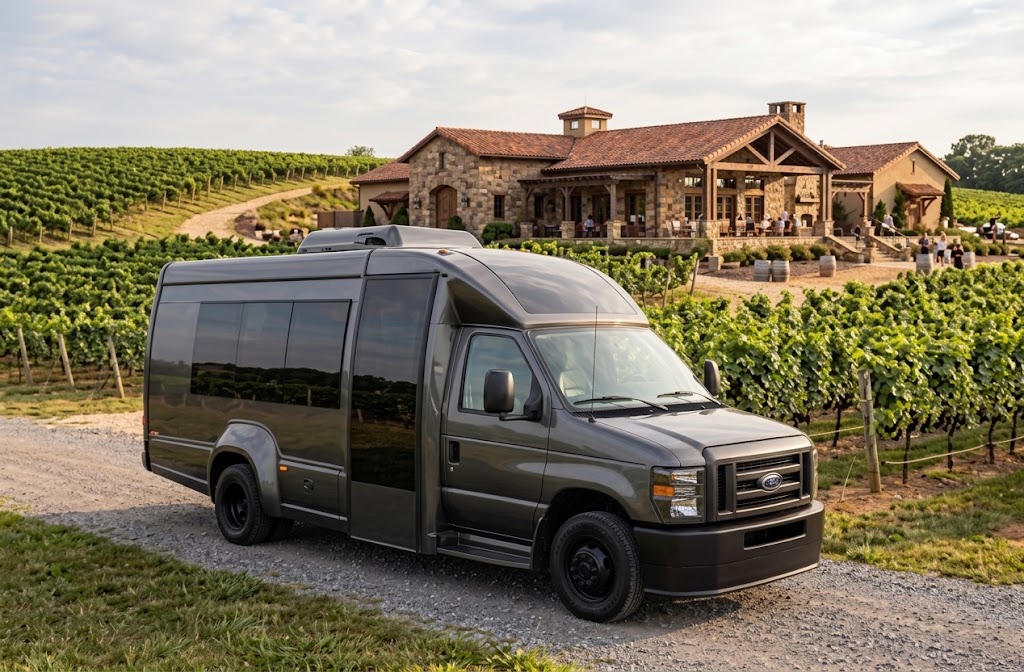 Bien Chauffeured Executive Luxury Van at a Napa Valley winery