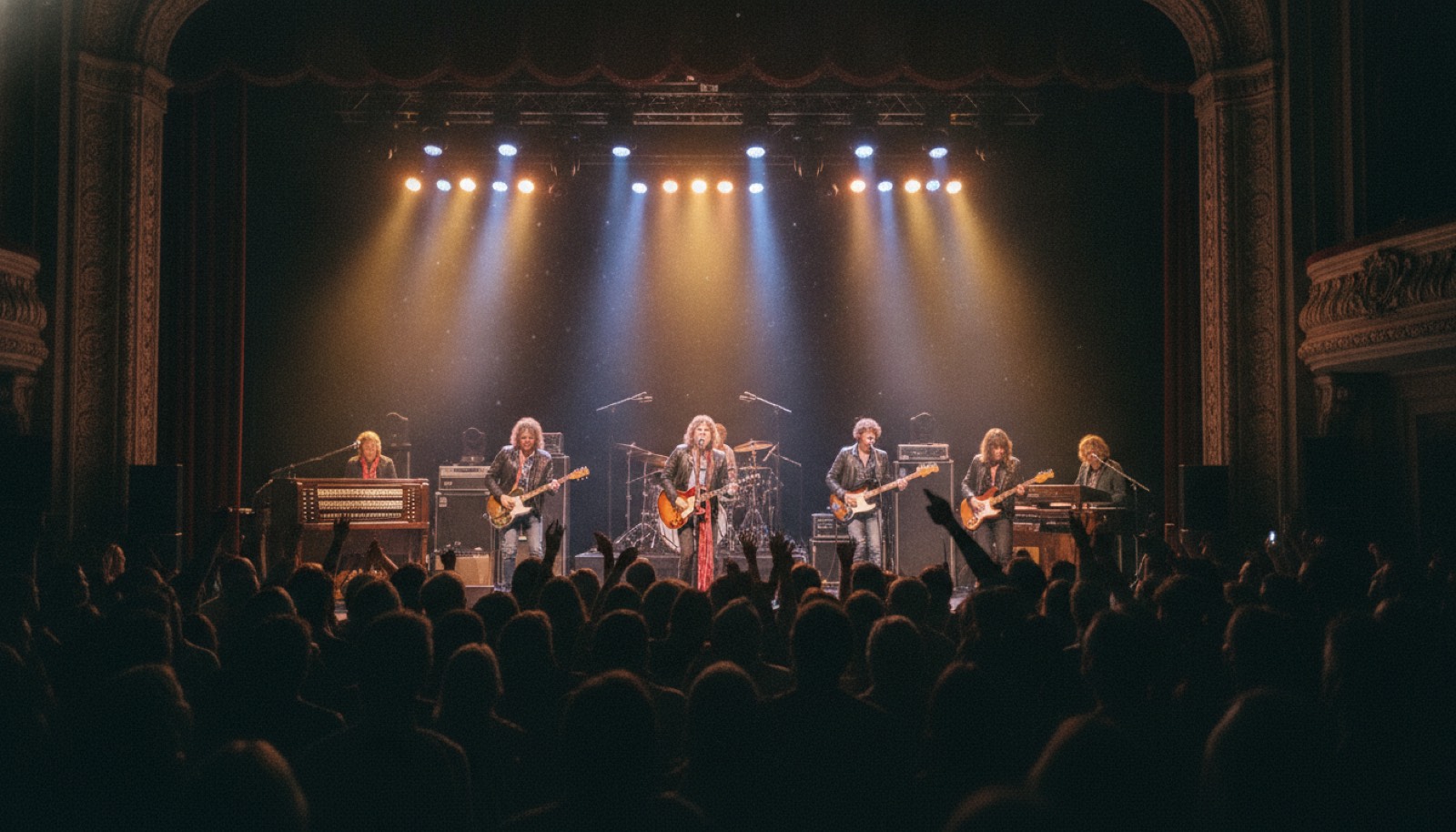 Vintage classic rock concert performance, Napa Valley