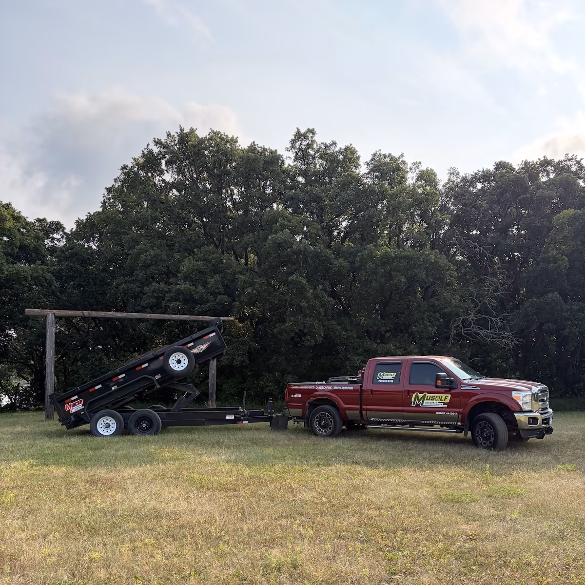 Musolf Property Maintenance company truck providing professional lawn care and landscaping services in Detroit Lakes Minnesota near me