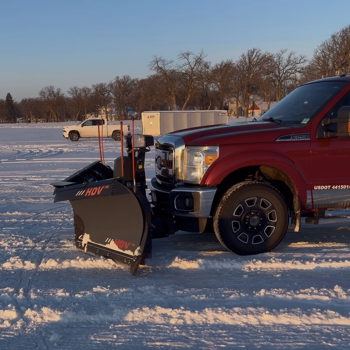 Clean residential driveway after professional snow removal in Detroit Lakes Minnesota