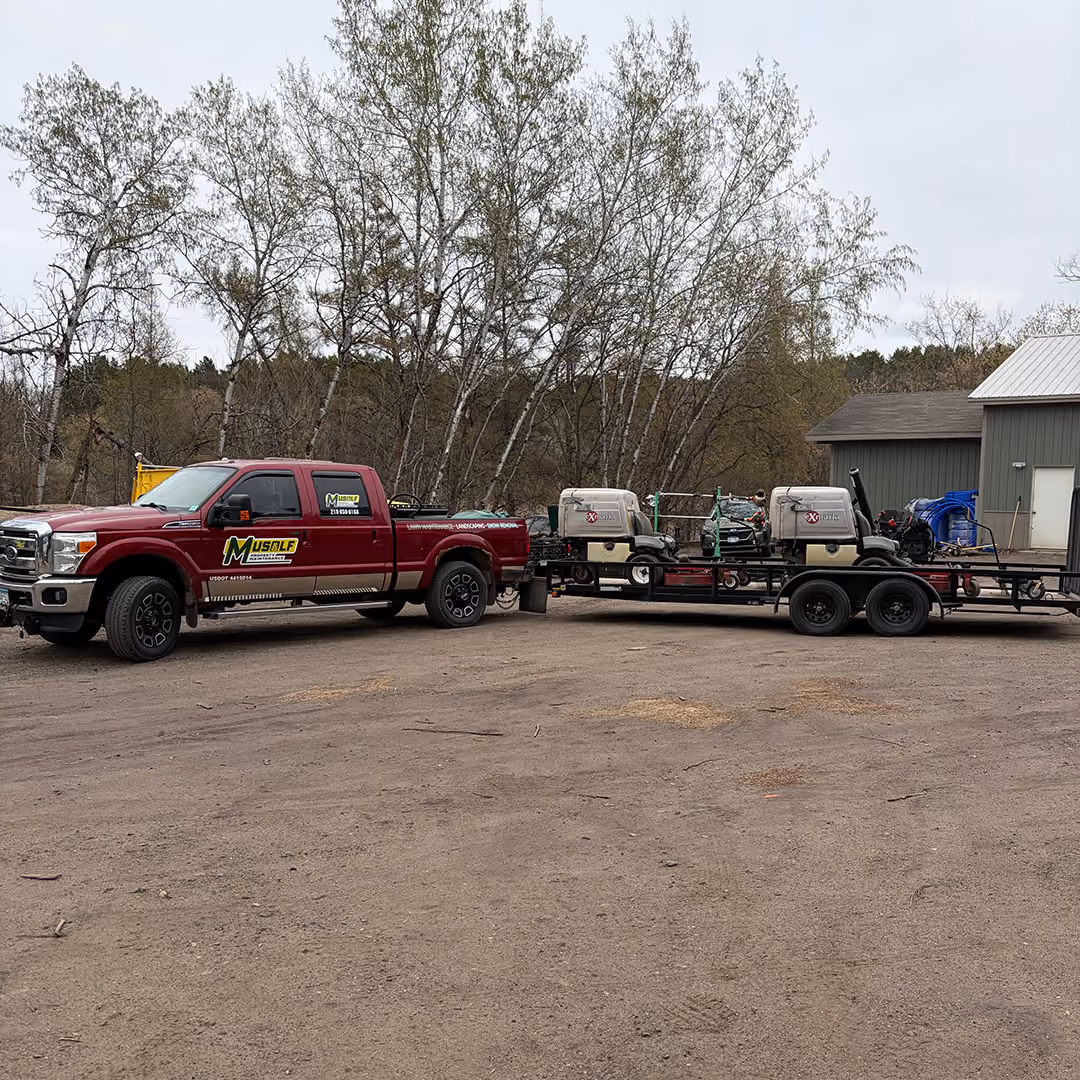 Musolf Property Maintenance lawn care truck in Detroit Lakes Minnesota