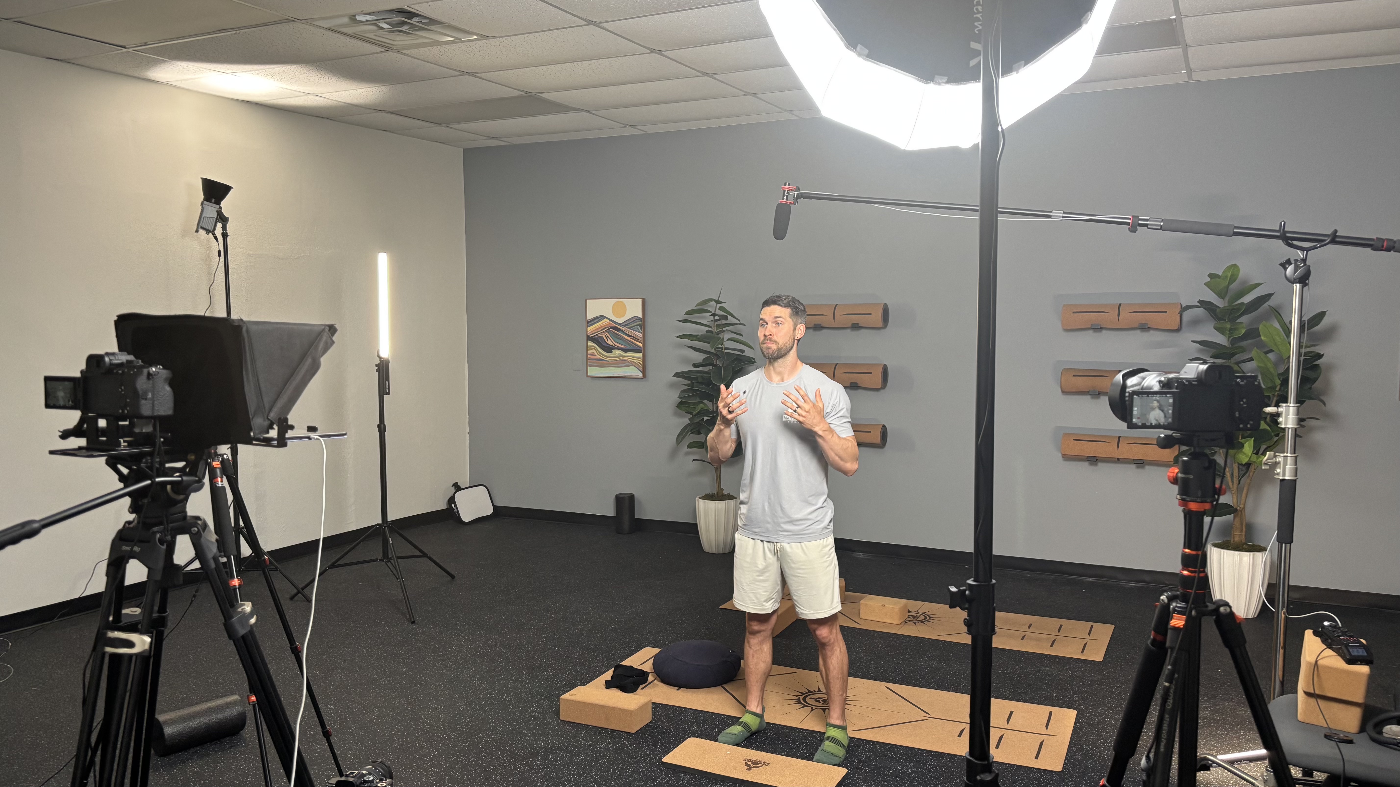 Behind the scenes on the Man Flow Yoga founder story shoot