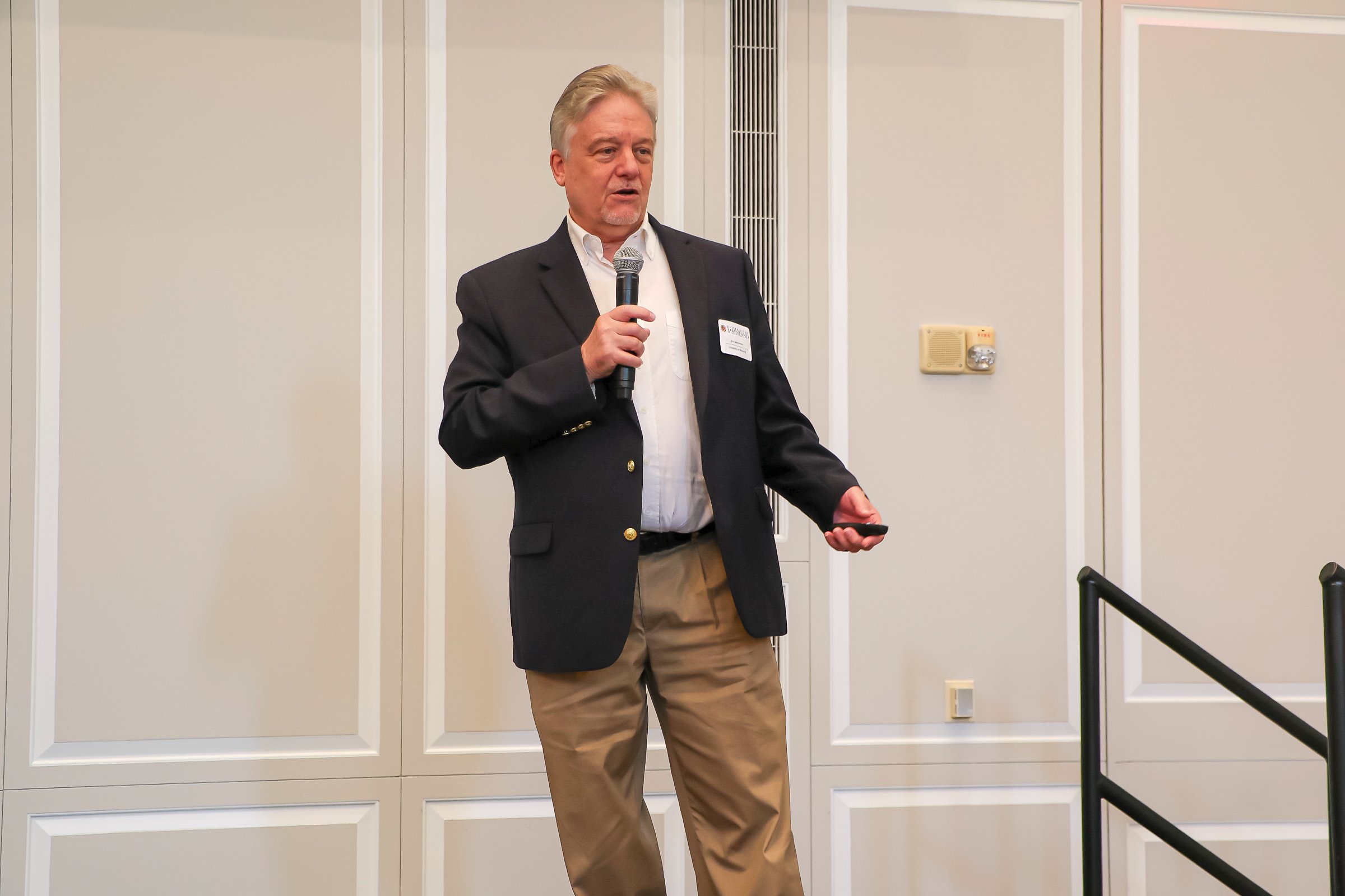 A founder pitching to the room
