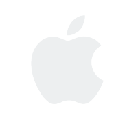 Apple company logo with a bite taken out of the right side of the apple.
