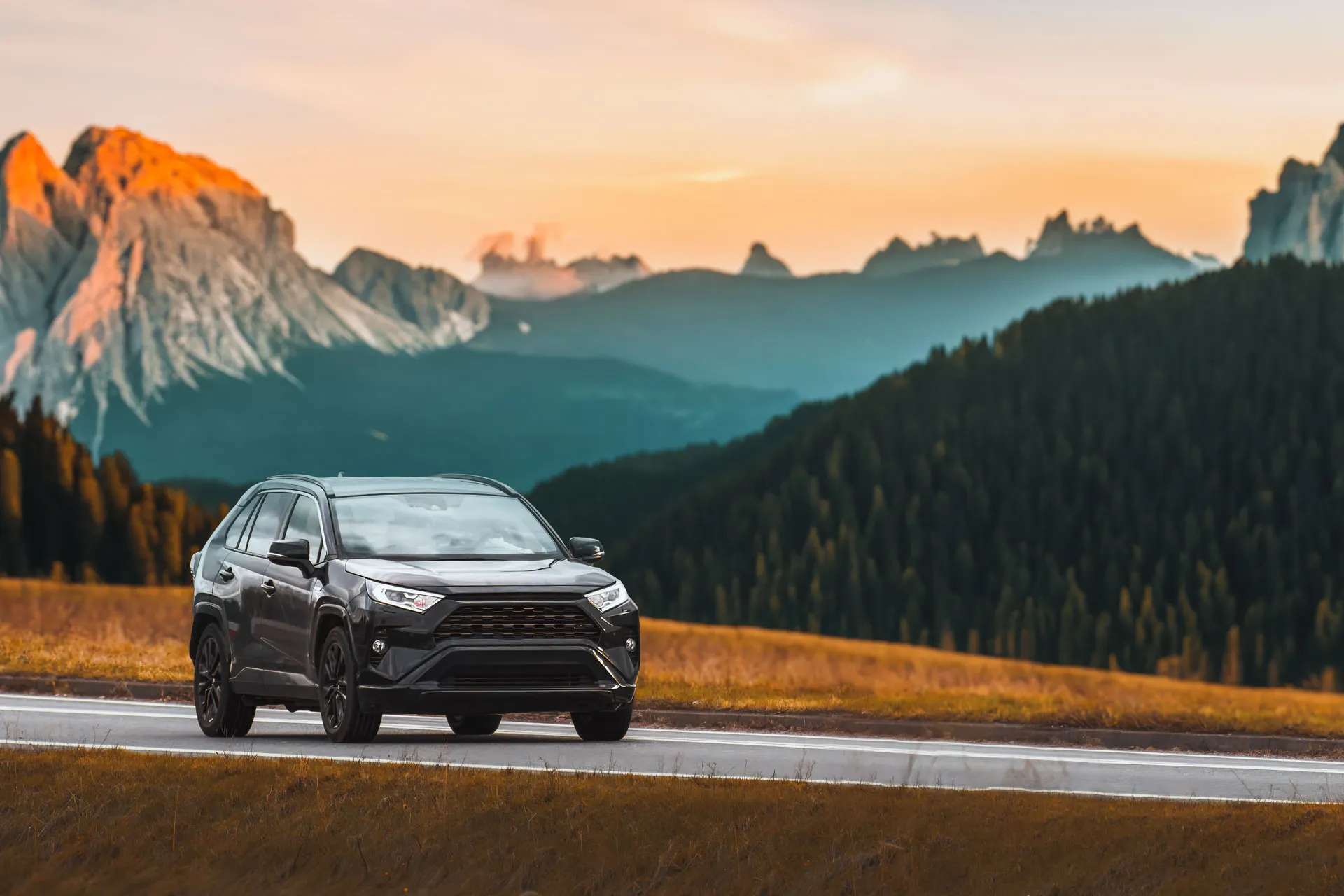 Driving a regional route through mountain country