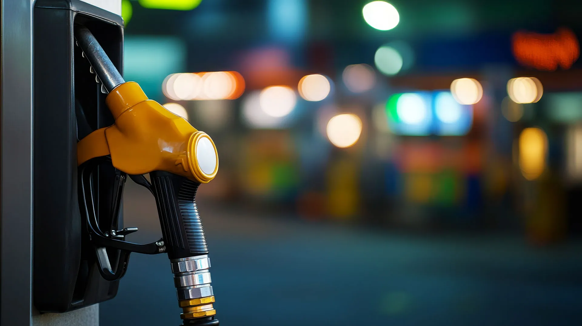A Sure forecourt lit at night