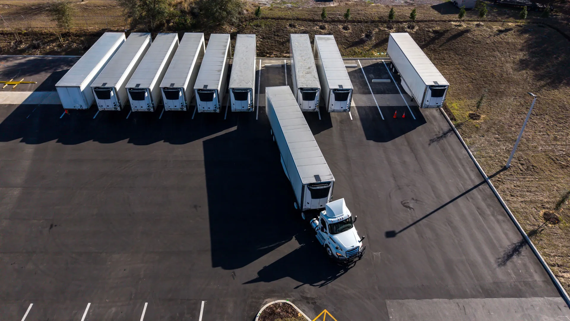 Fleet trailers parked in a yard