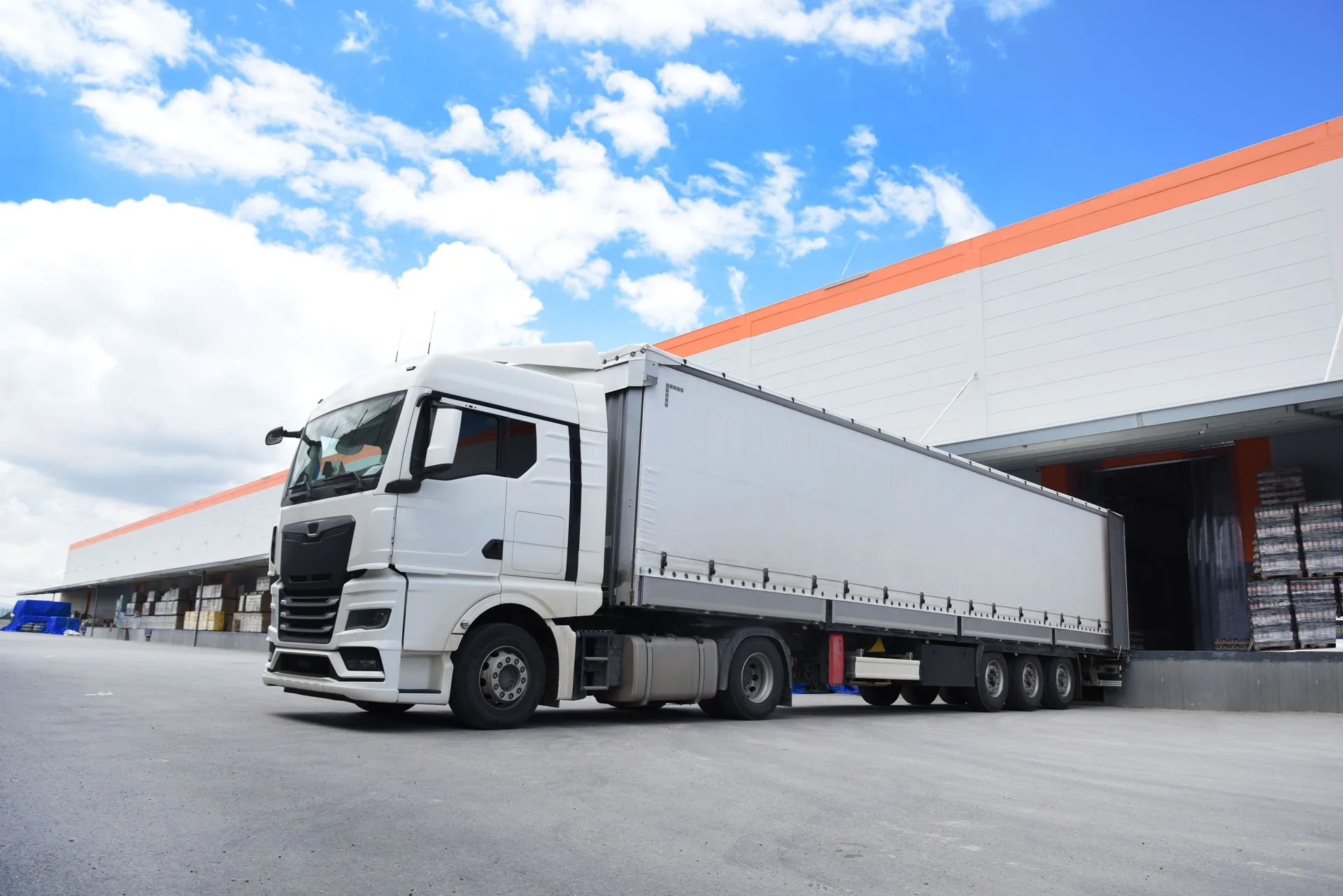 Truck loading at a distribution site