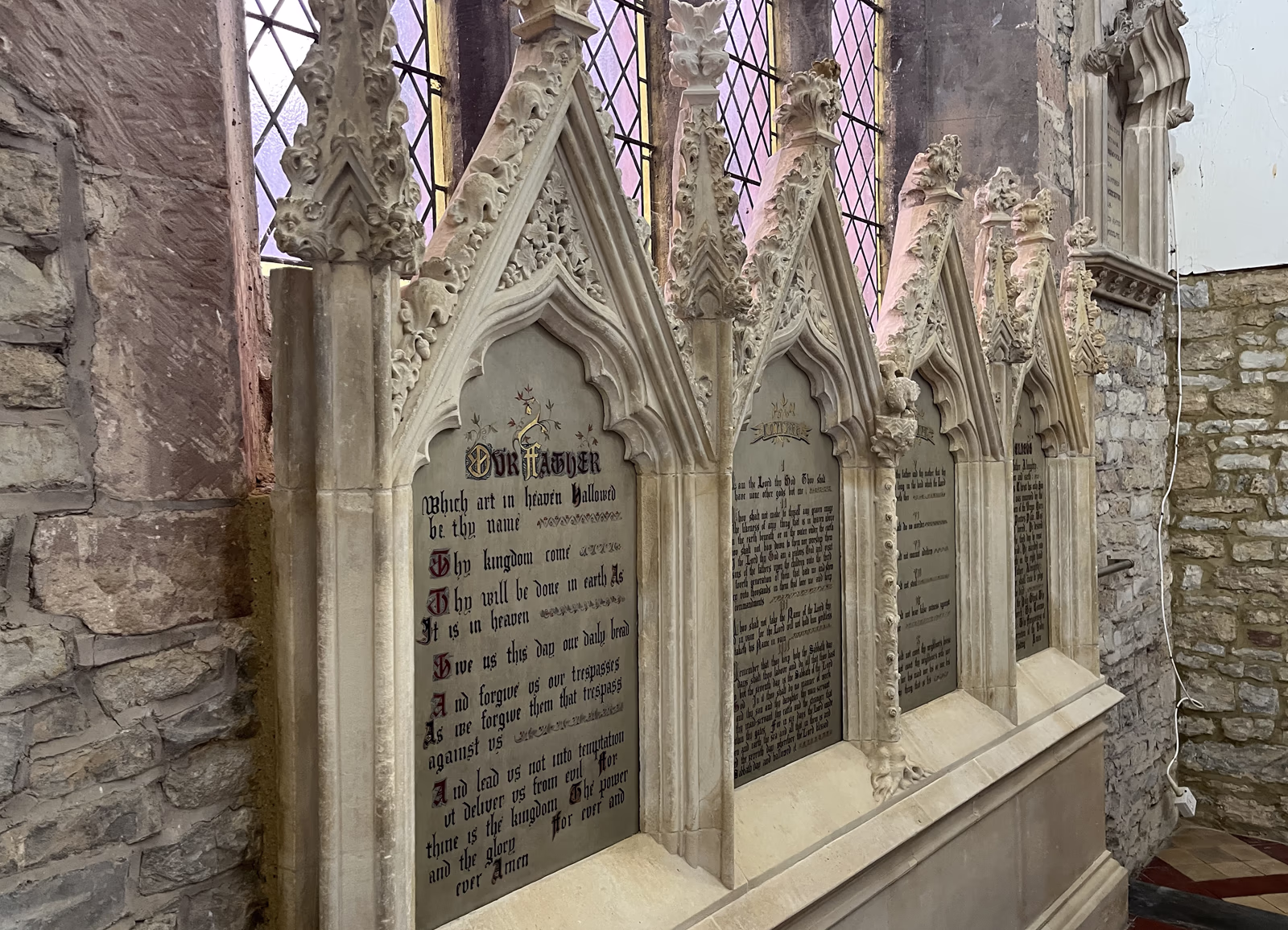 Restored decorative panels from the St Peter’s Church reredos