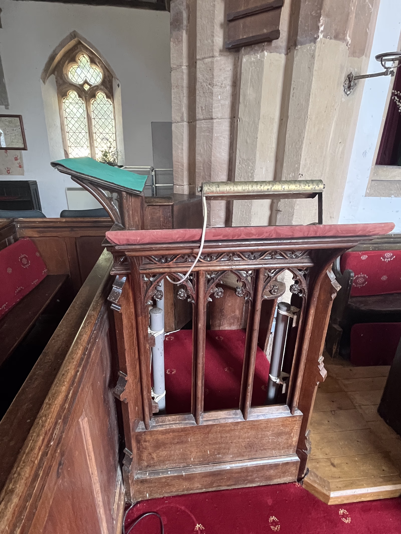 Victorian reading desk inside St Peter’s Church
