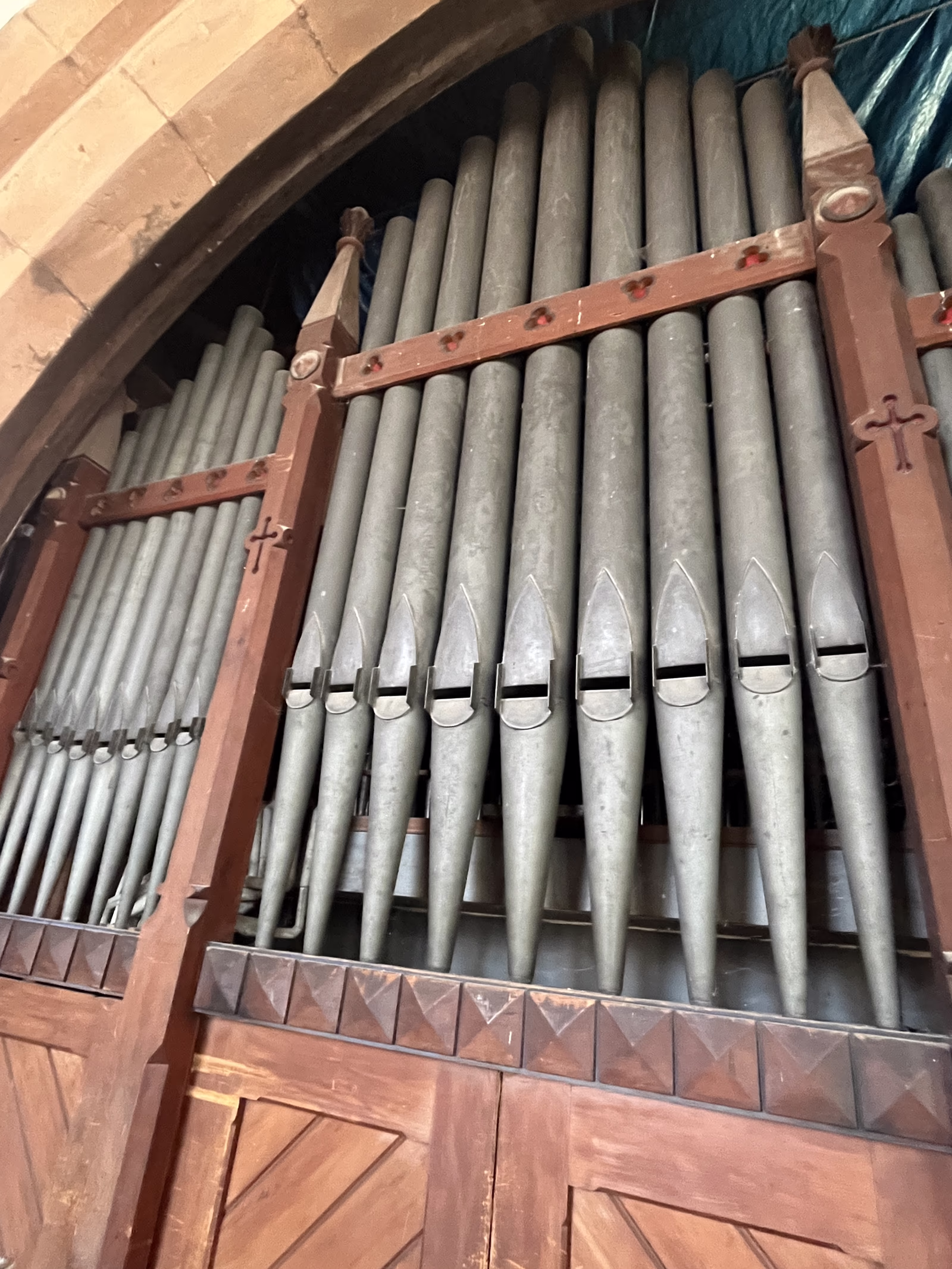 Organ pipes inside St Peter’s Church, Grandborough