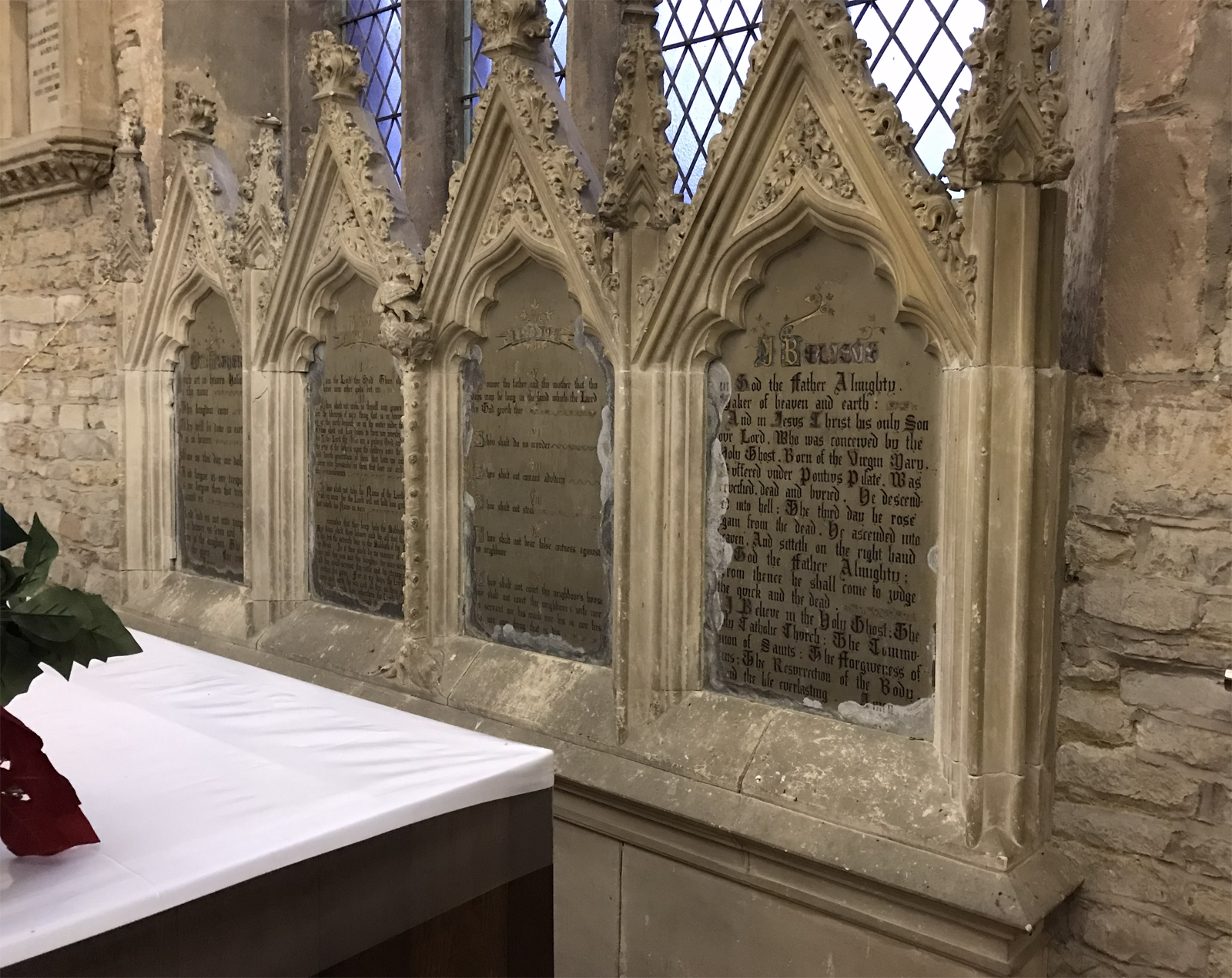 The St Peter’s Church reredos before conservation work