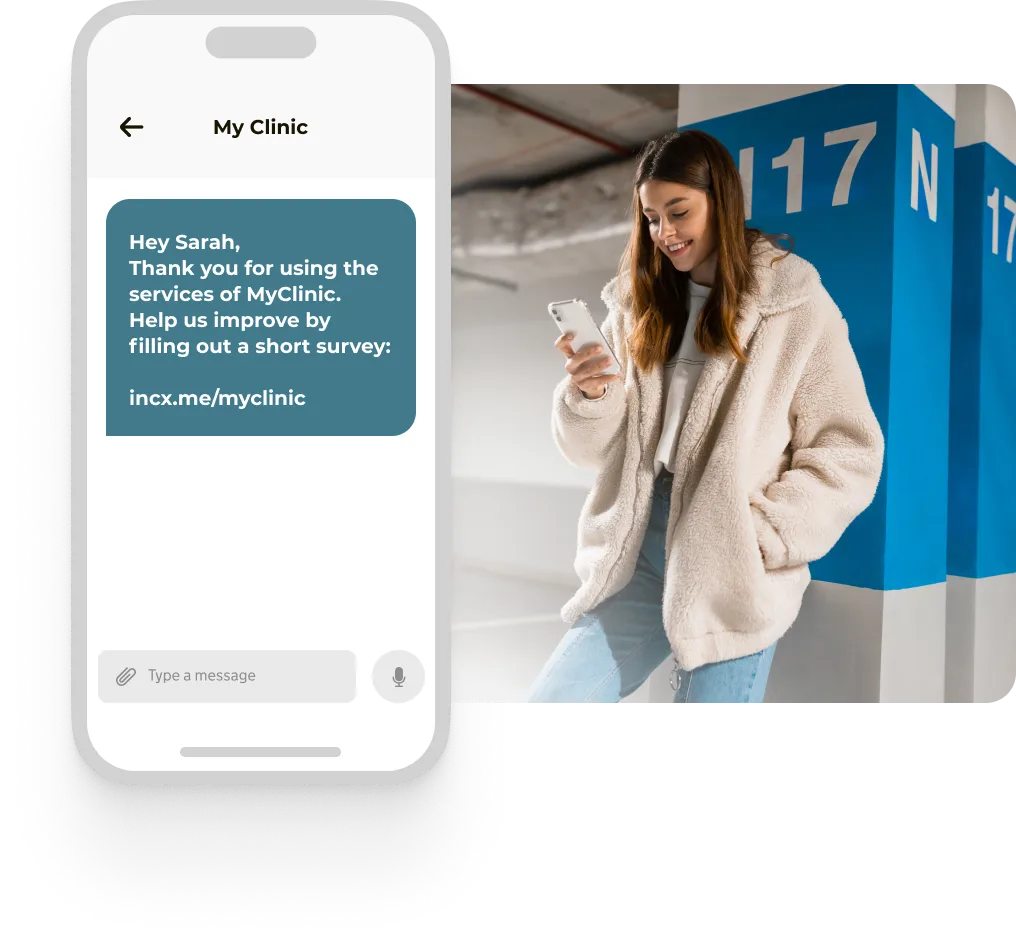 person on a phone got a message from the clinic
