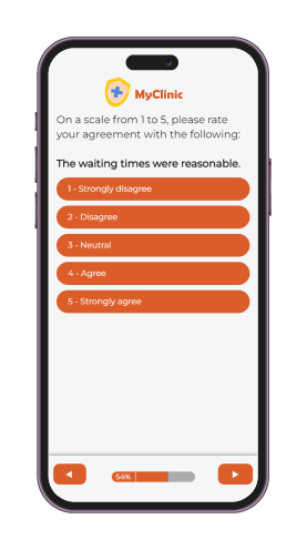 An example of a mobile patient survey built using InsiderCX.