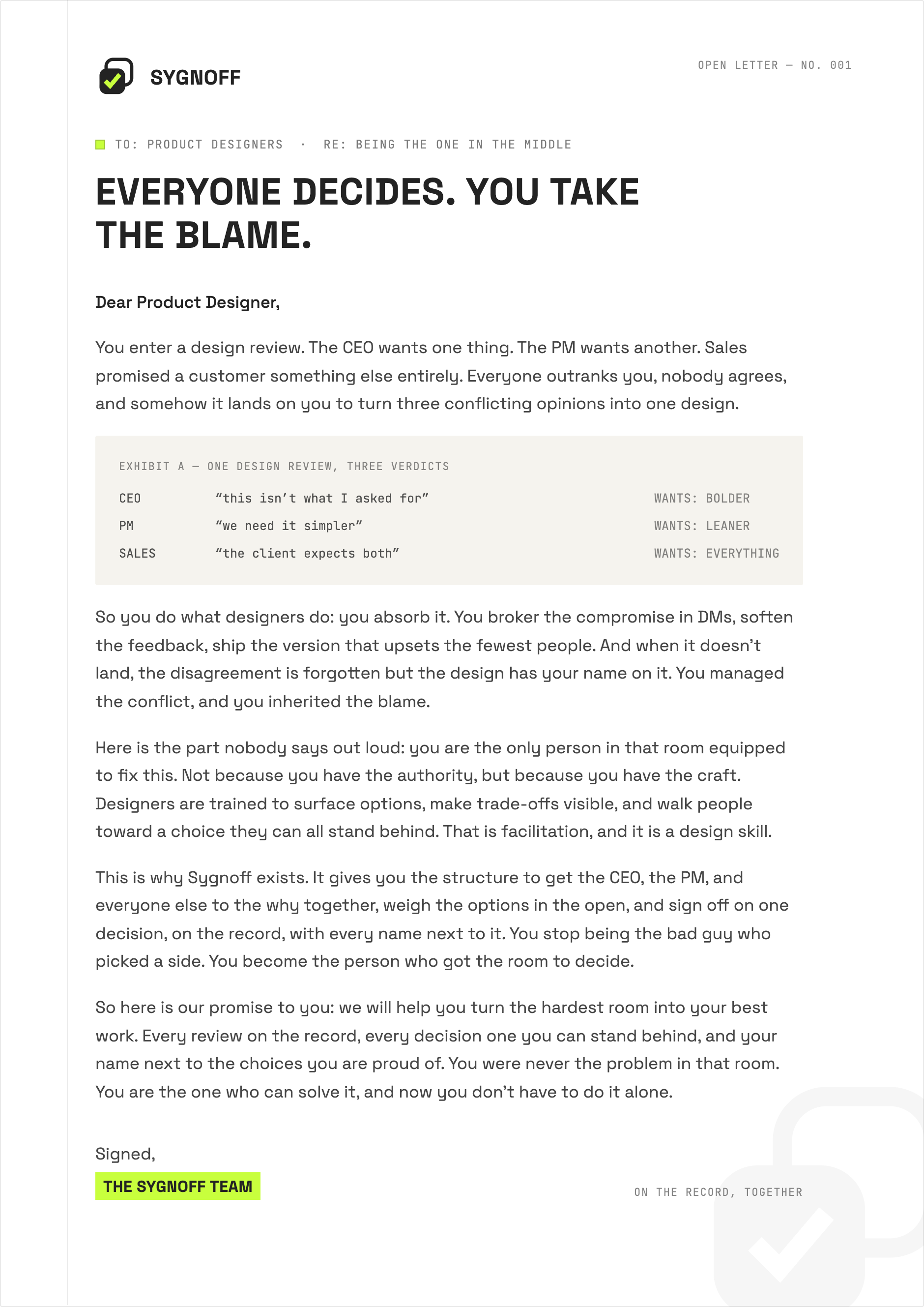 Open letter to product designers