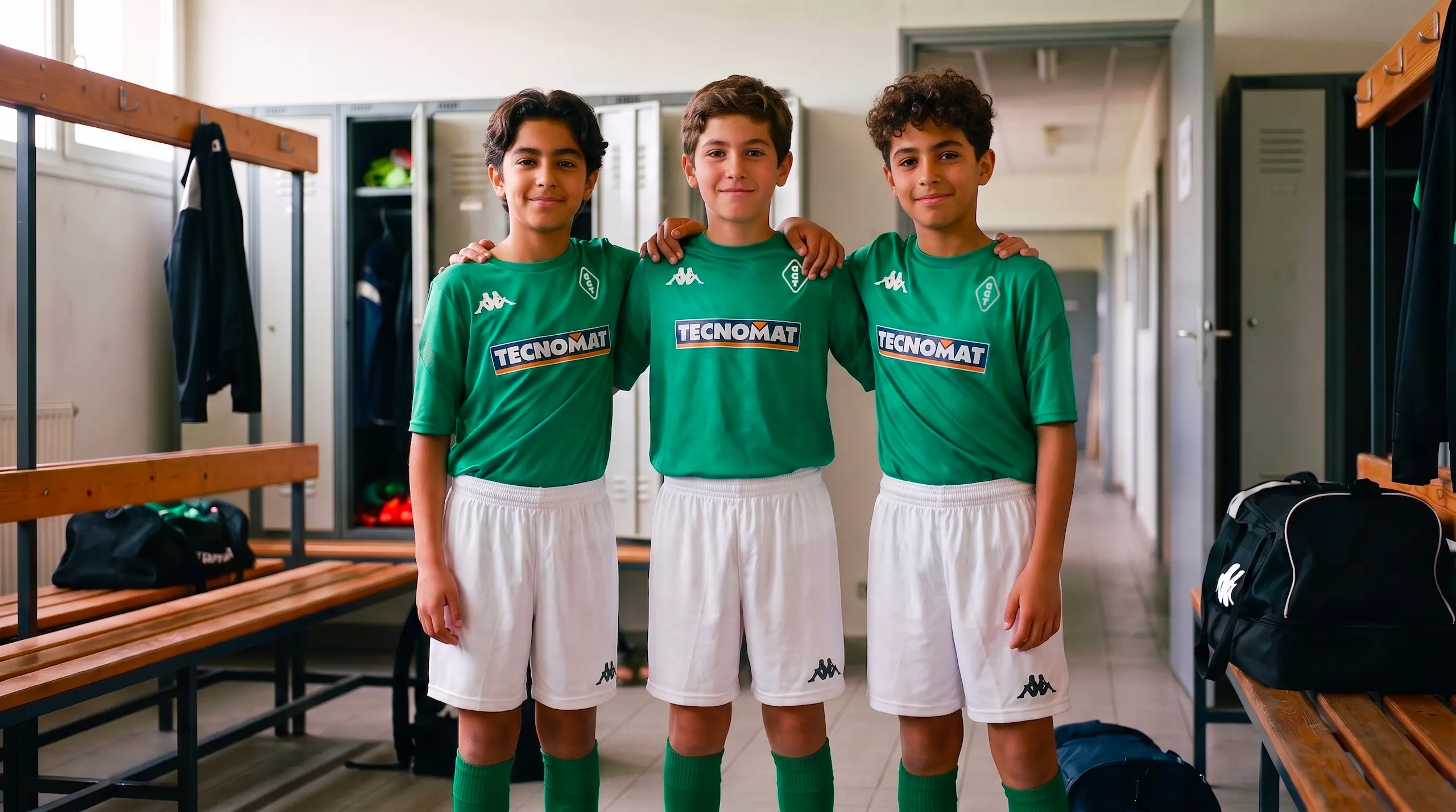 Jeunes joueurs d'une équipe junior en maillot