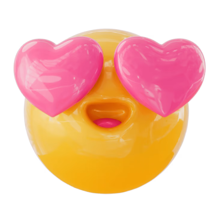 3D Emoji with Love eyes