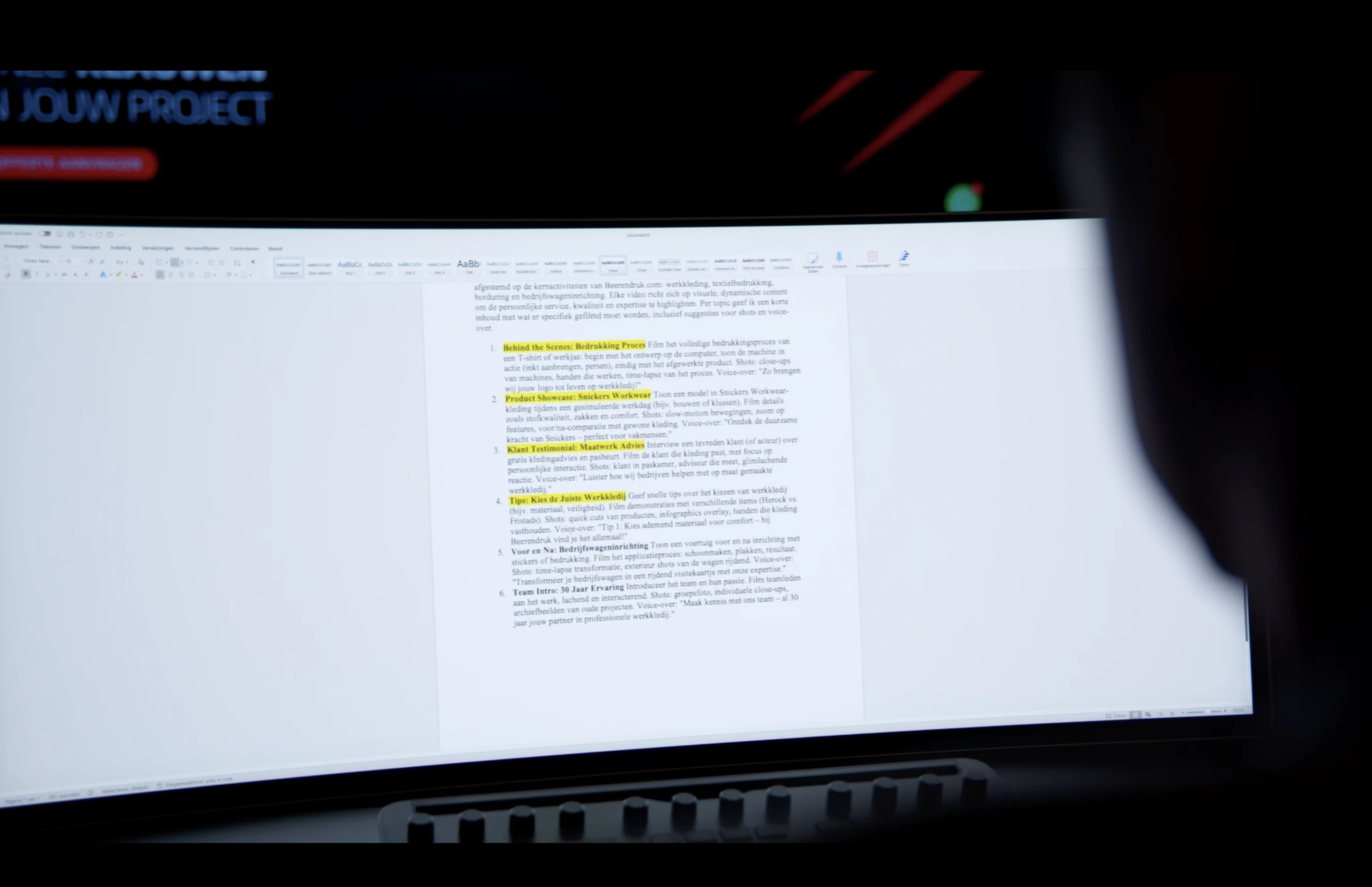 Concept — stap 02 in het productieproces