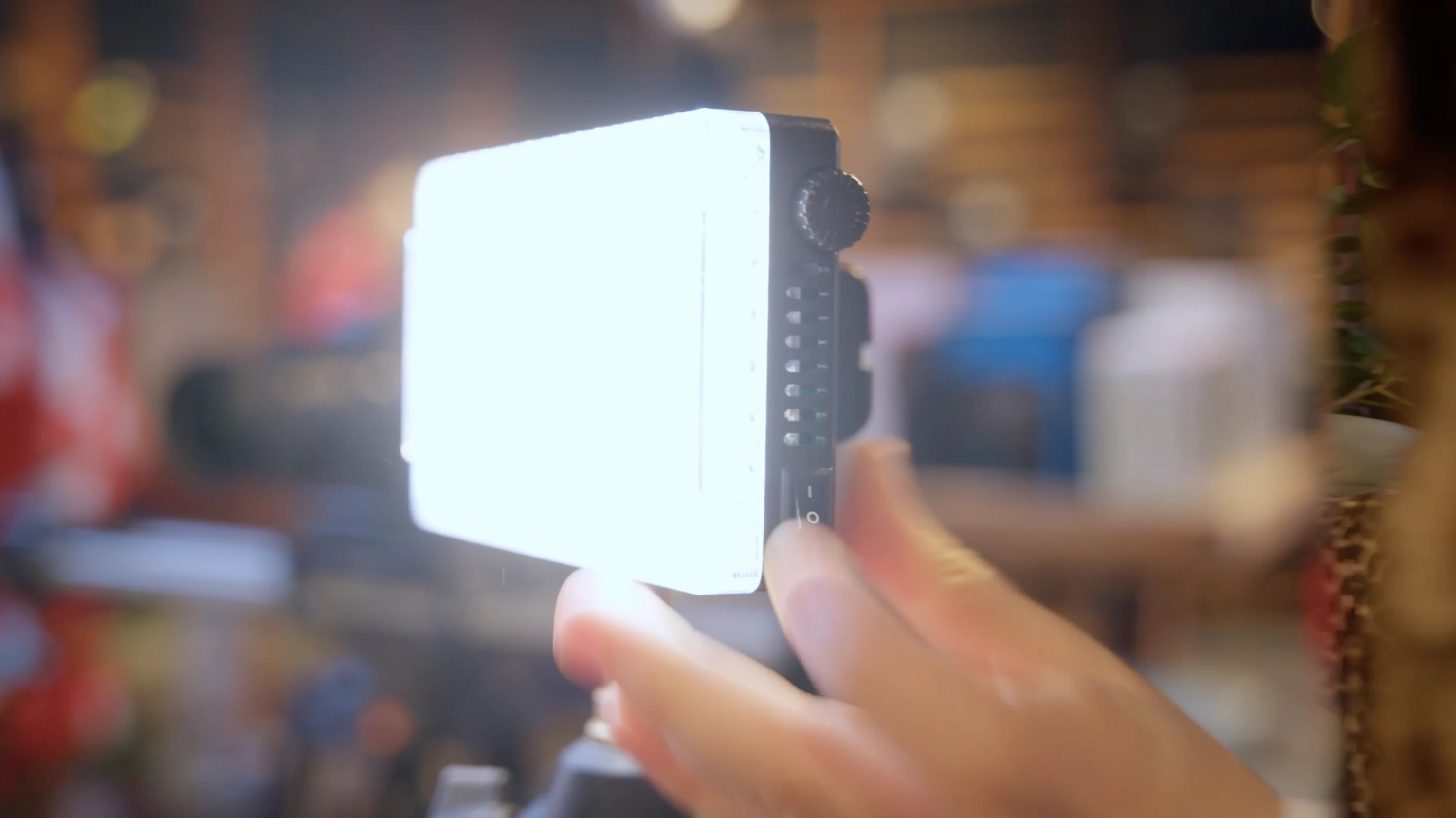 Videowise-set: LED-lamp tijdens een Brand Movie-opname