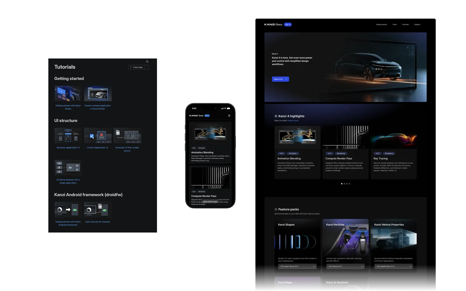 Redesigned Kanzi Documentation interface
