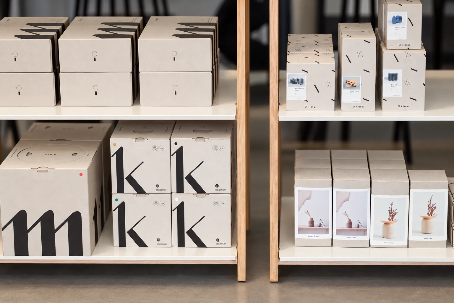 KIMU packaging displayed on a retail shelf