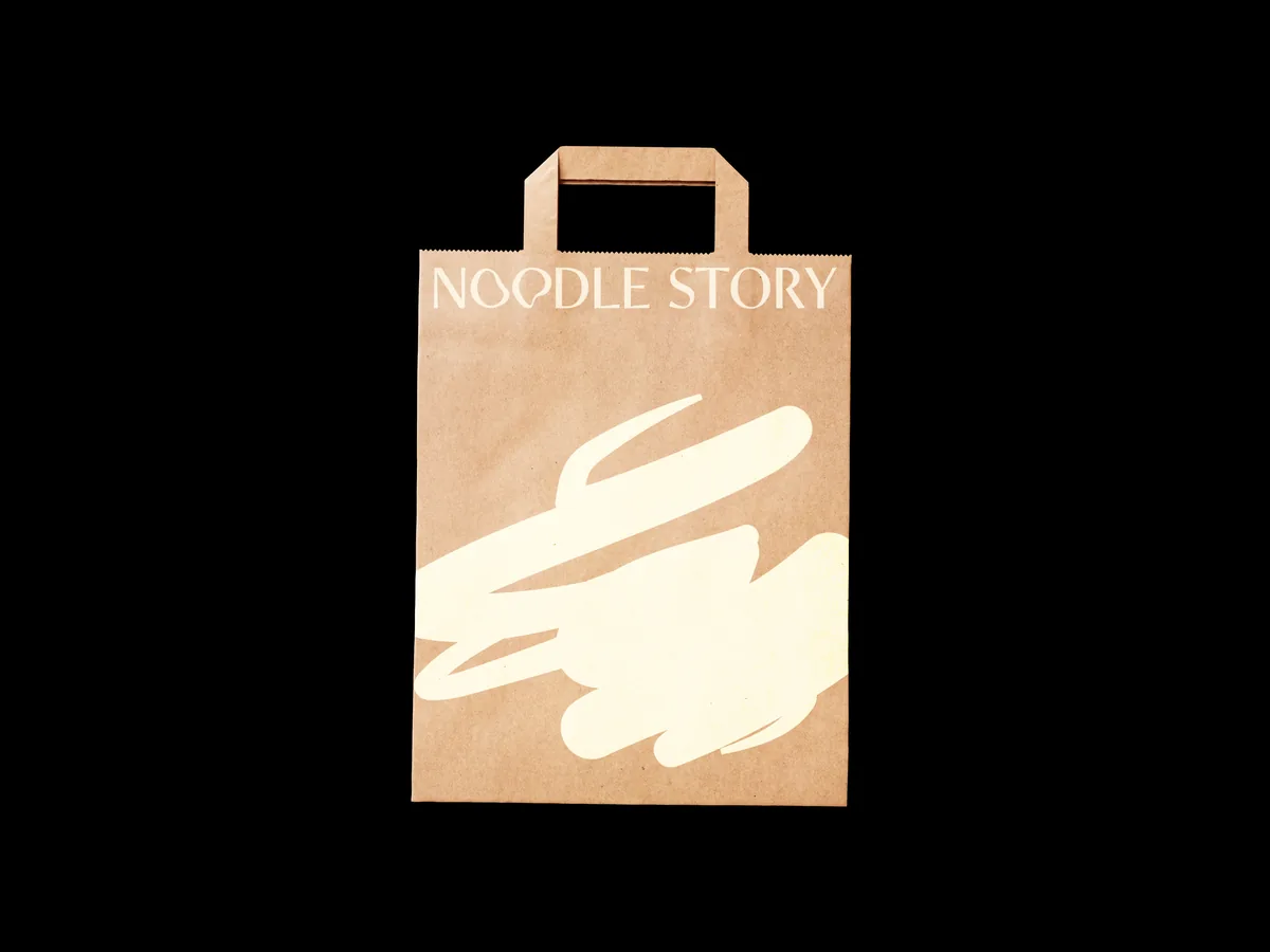 Noodle Story branded takeaway bag