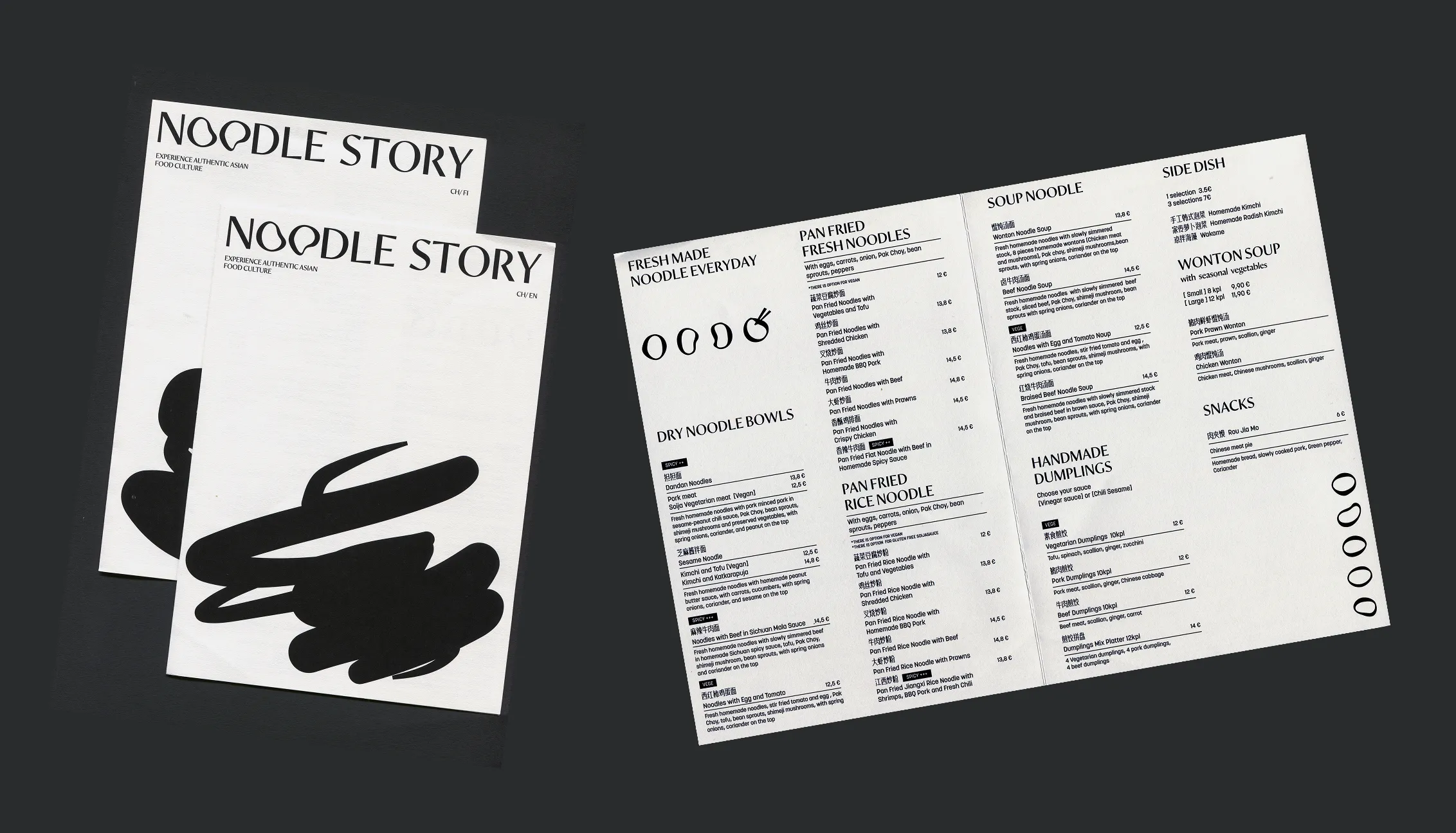 Noodle Story menu design