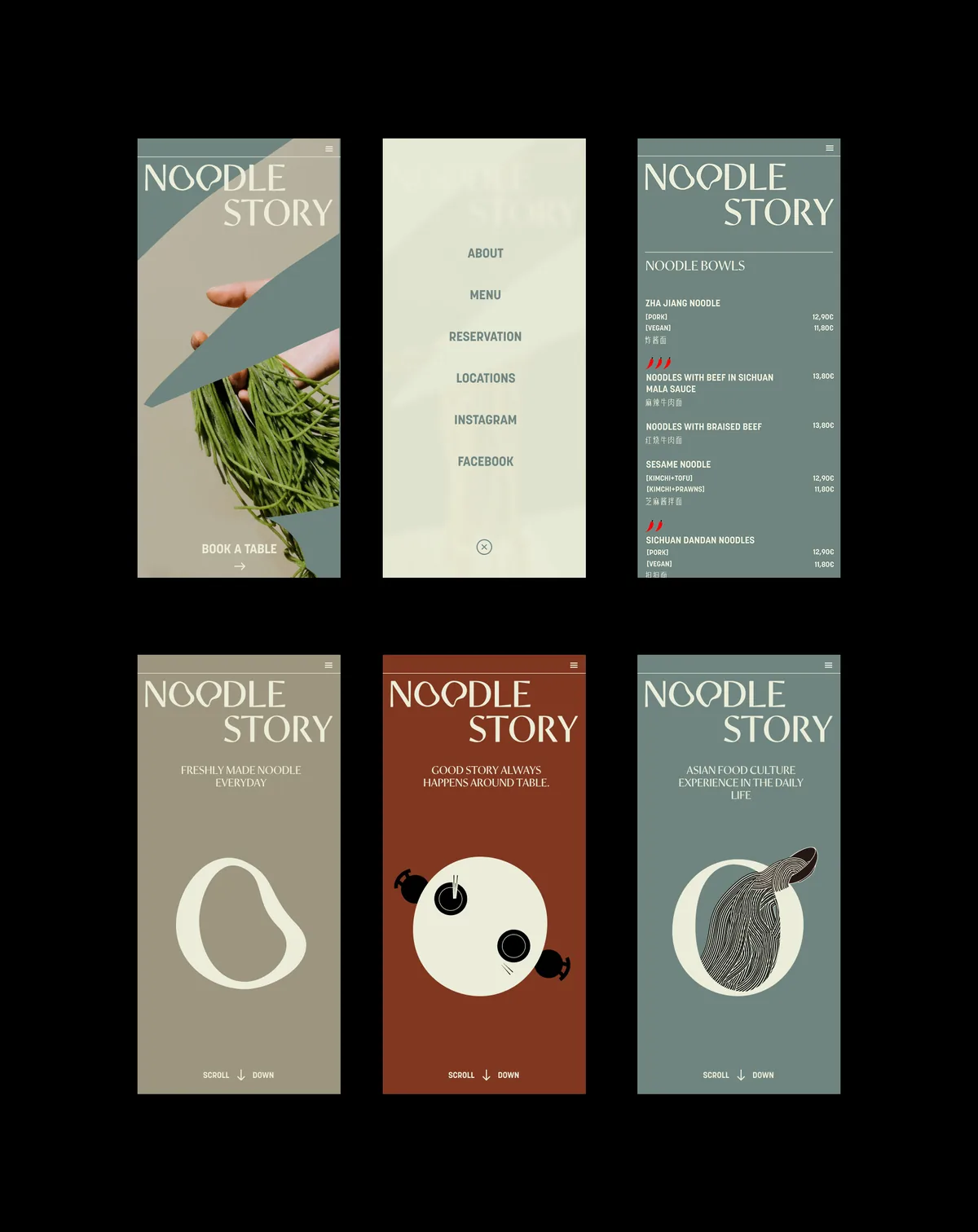 Noodle Story mobile website design
