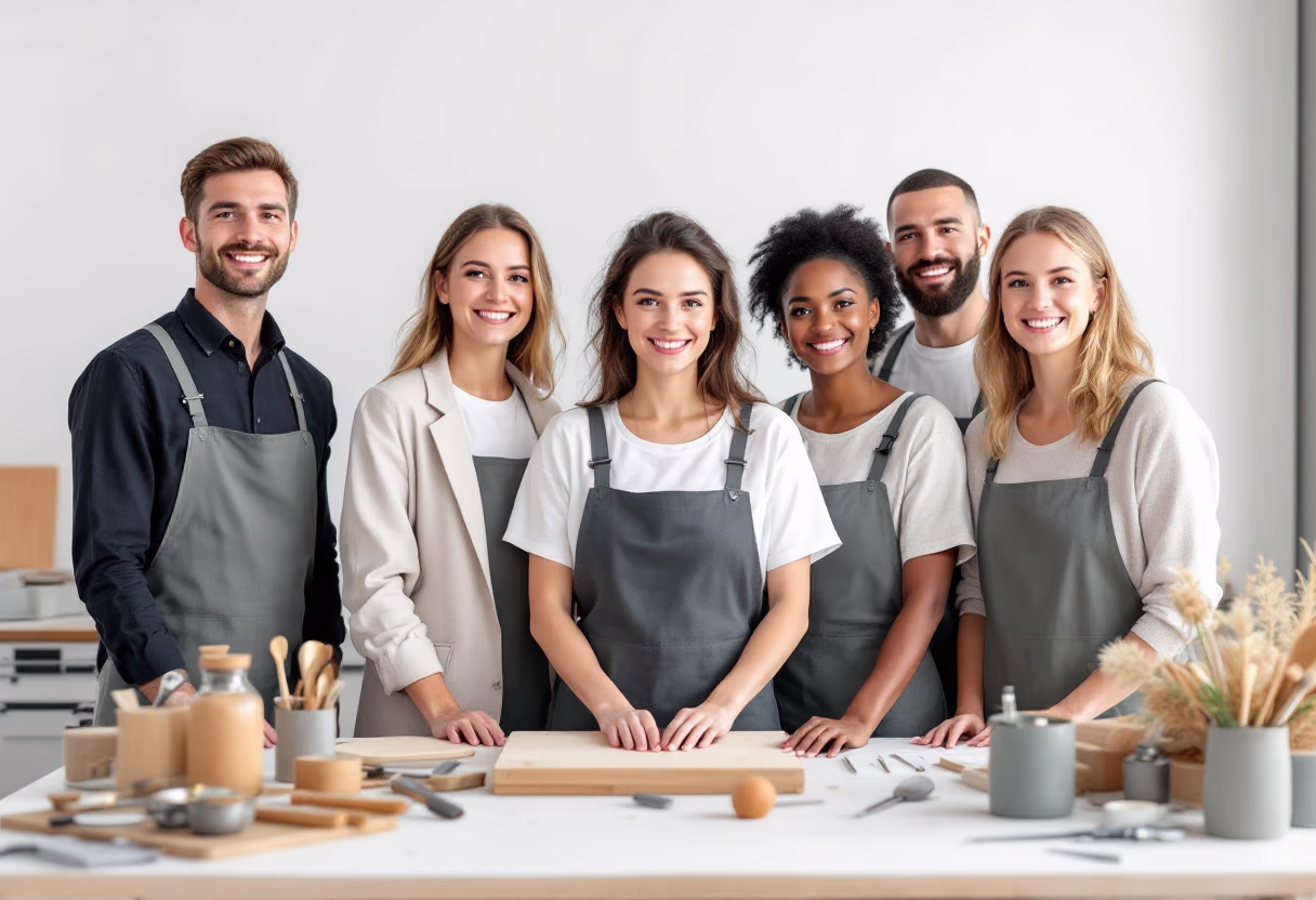 volunteers at a workshop