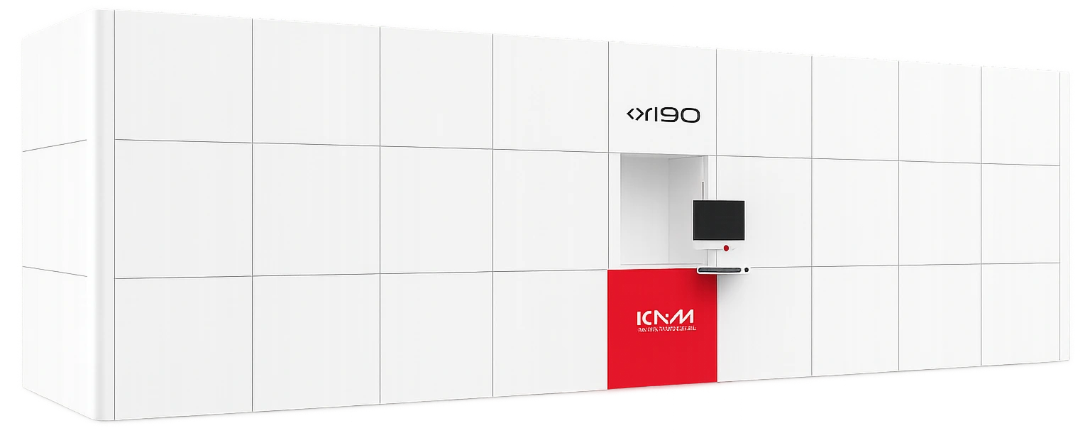 ori9O automated parcel locker wall