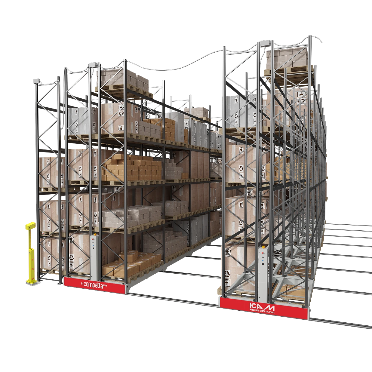 ICAM Compatta mobile pallet racking system
