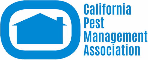 Logo with blue house icon and text California Pest Management Association.