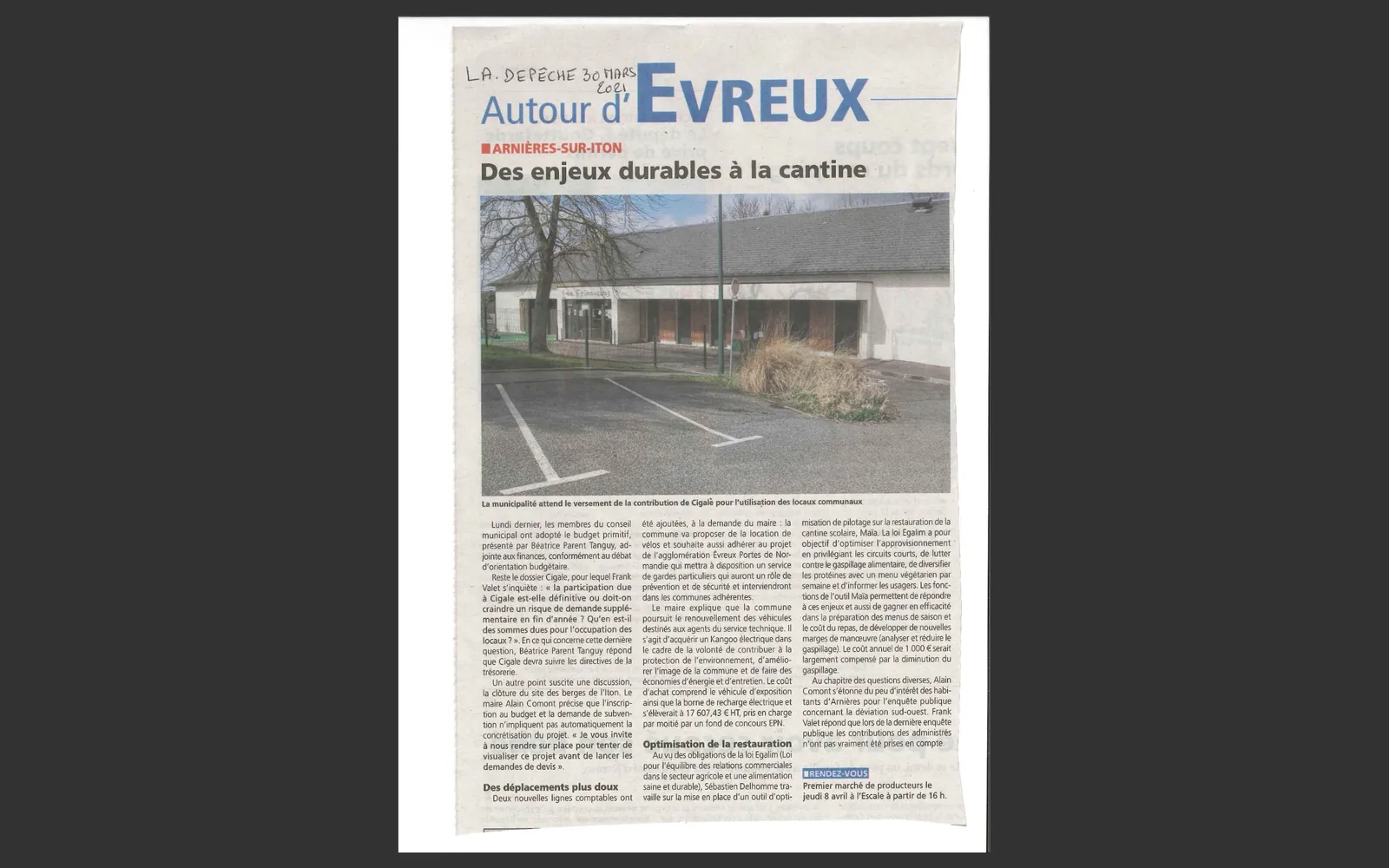 La Dépêche : "Optimiser sa restauration"