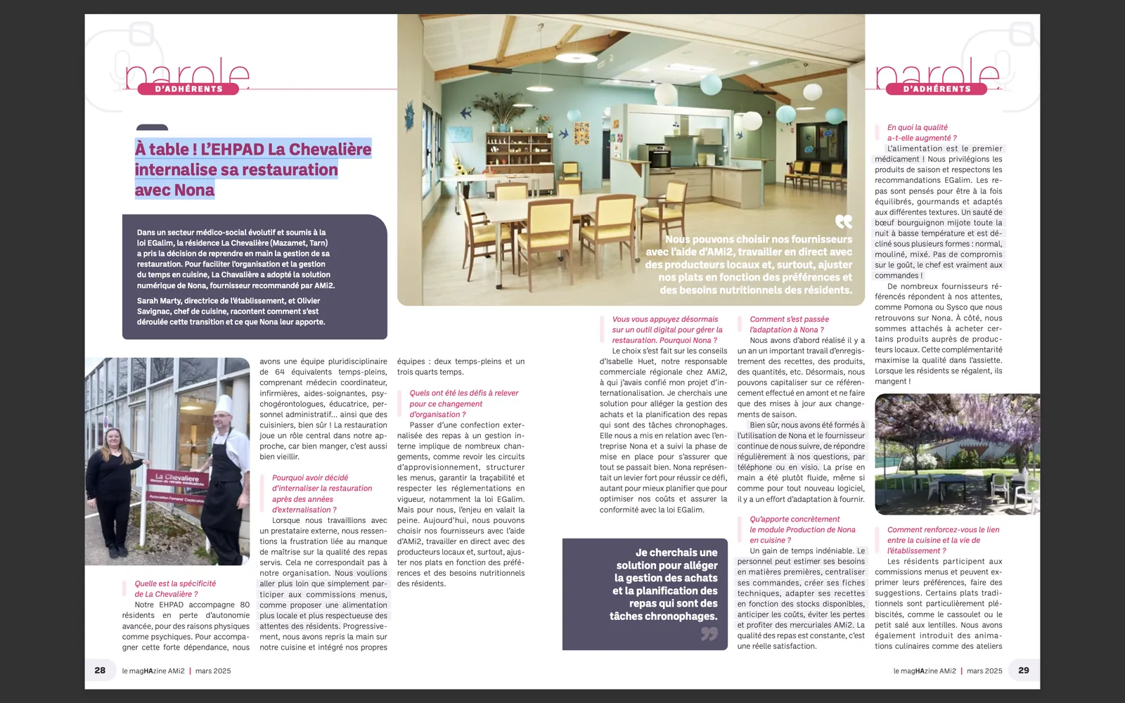 AMi2 : "À table ! L’EHPAD La Chevalière internalise sa restauration avec nona"