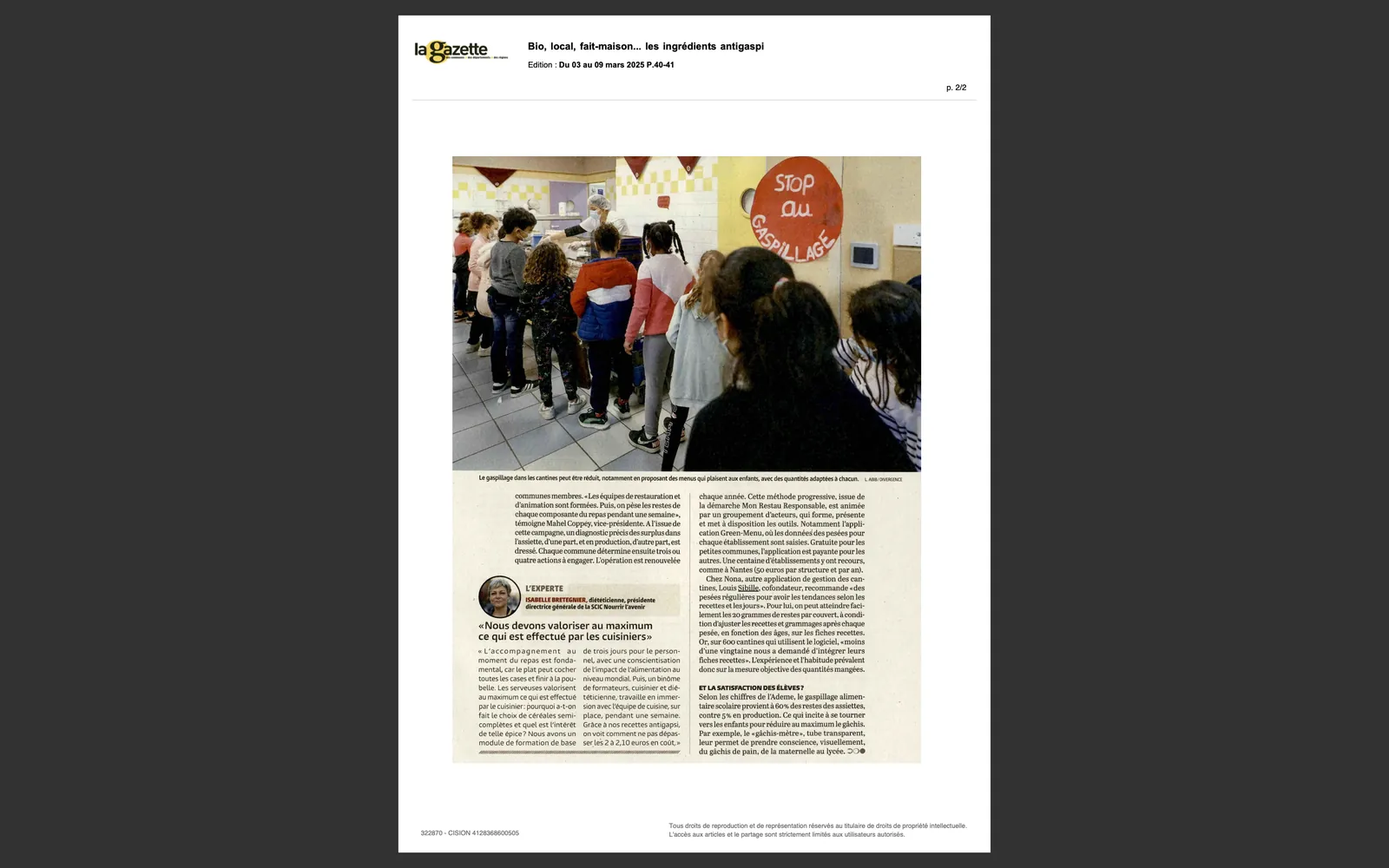 La Gazette des Communes : "Bio, local, fait-maison... les ingrédients antigaspi"